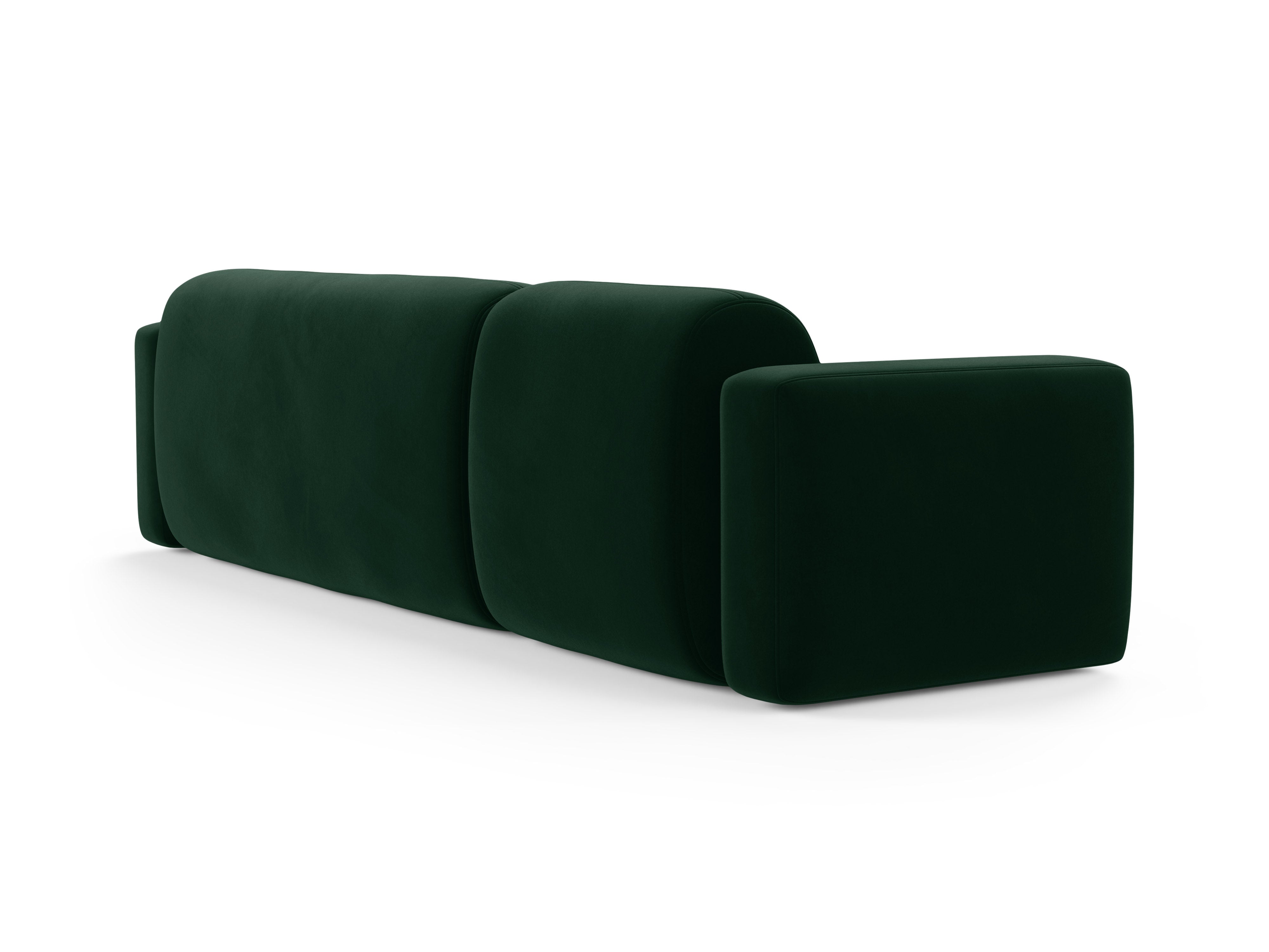 Right-facing velvet corner sofa STRINO bottle green