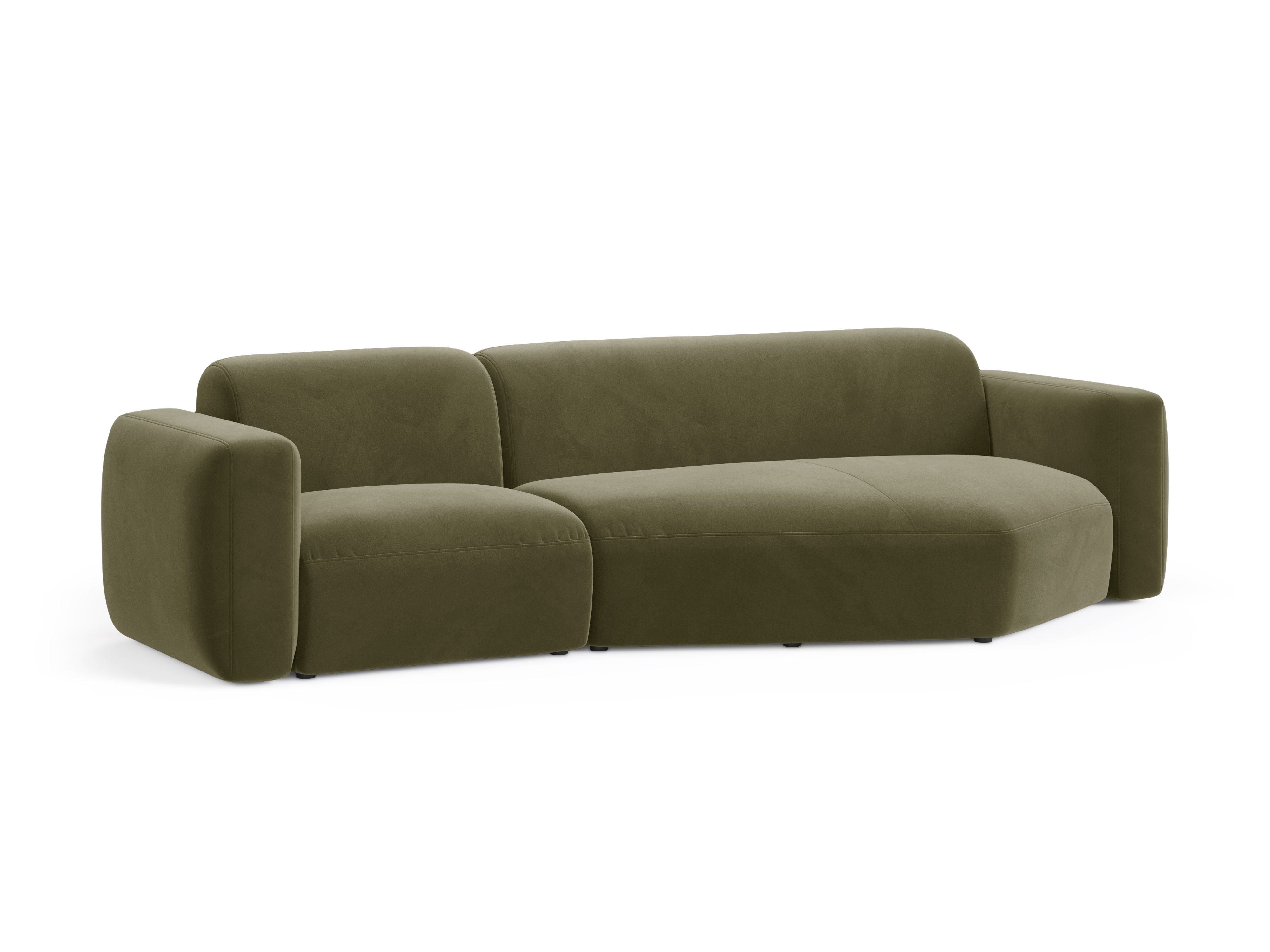 Left-facing velvet corner sofa STRINO green