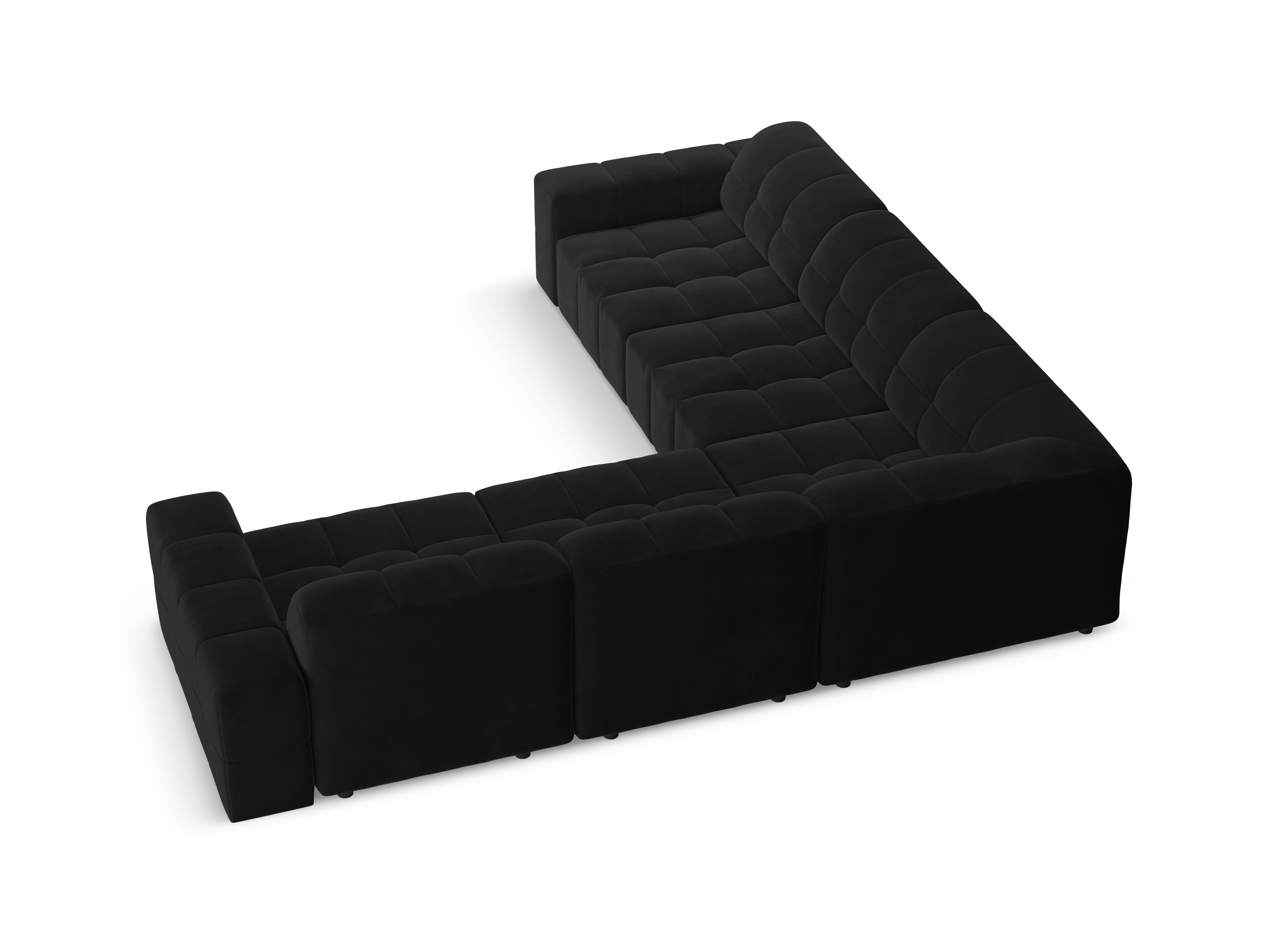 Symmetrical Velvet Corner Sofa CHICAGO Black
