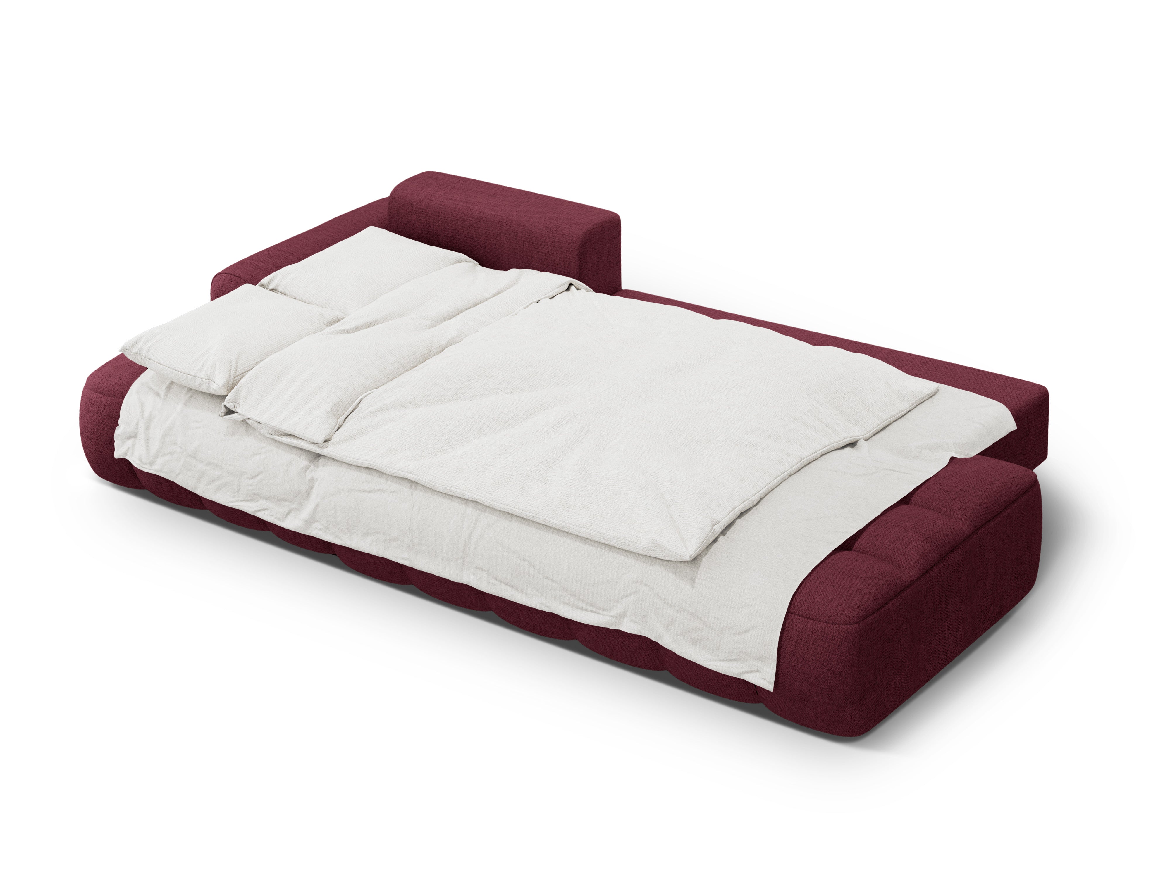 Linksseitige Schlafcouch für 3 Personen LINZ bordeauxrot