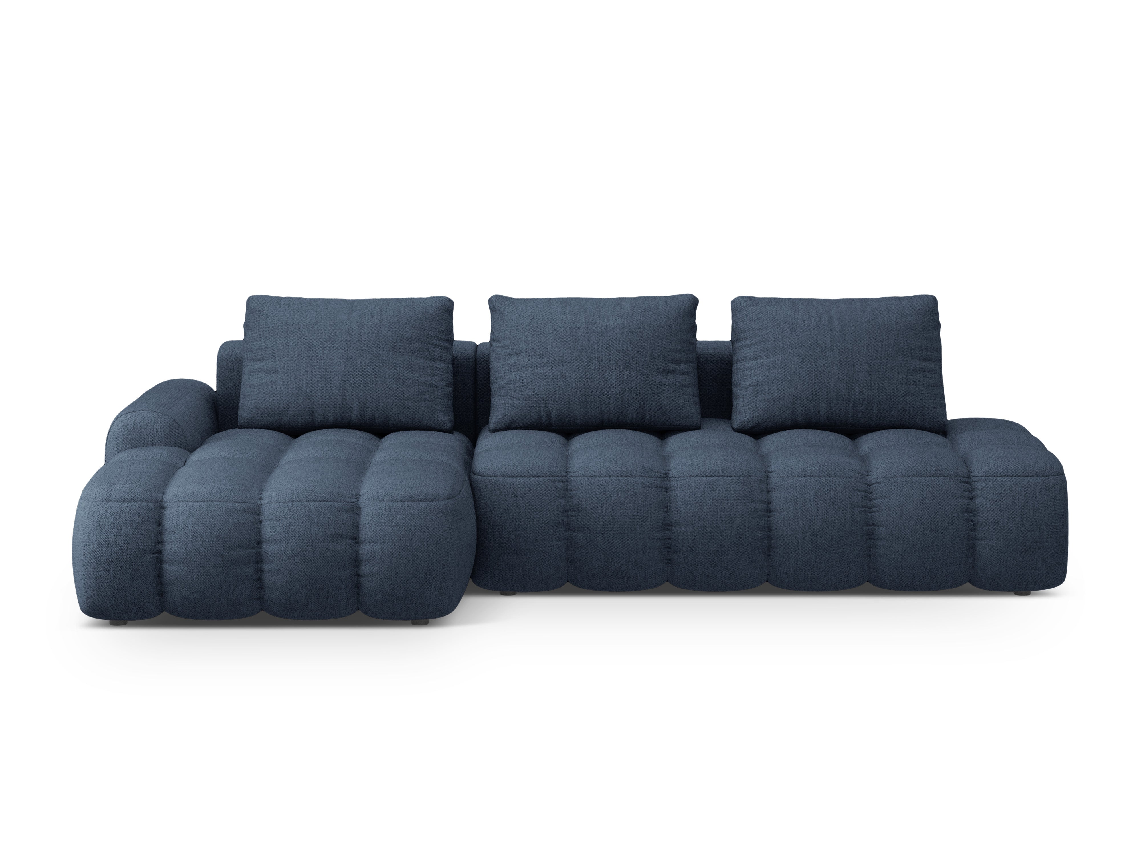 Left-sided corner sofa bed for 3 people LINZ blue