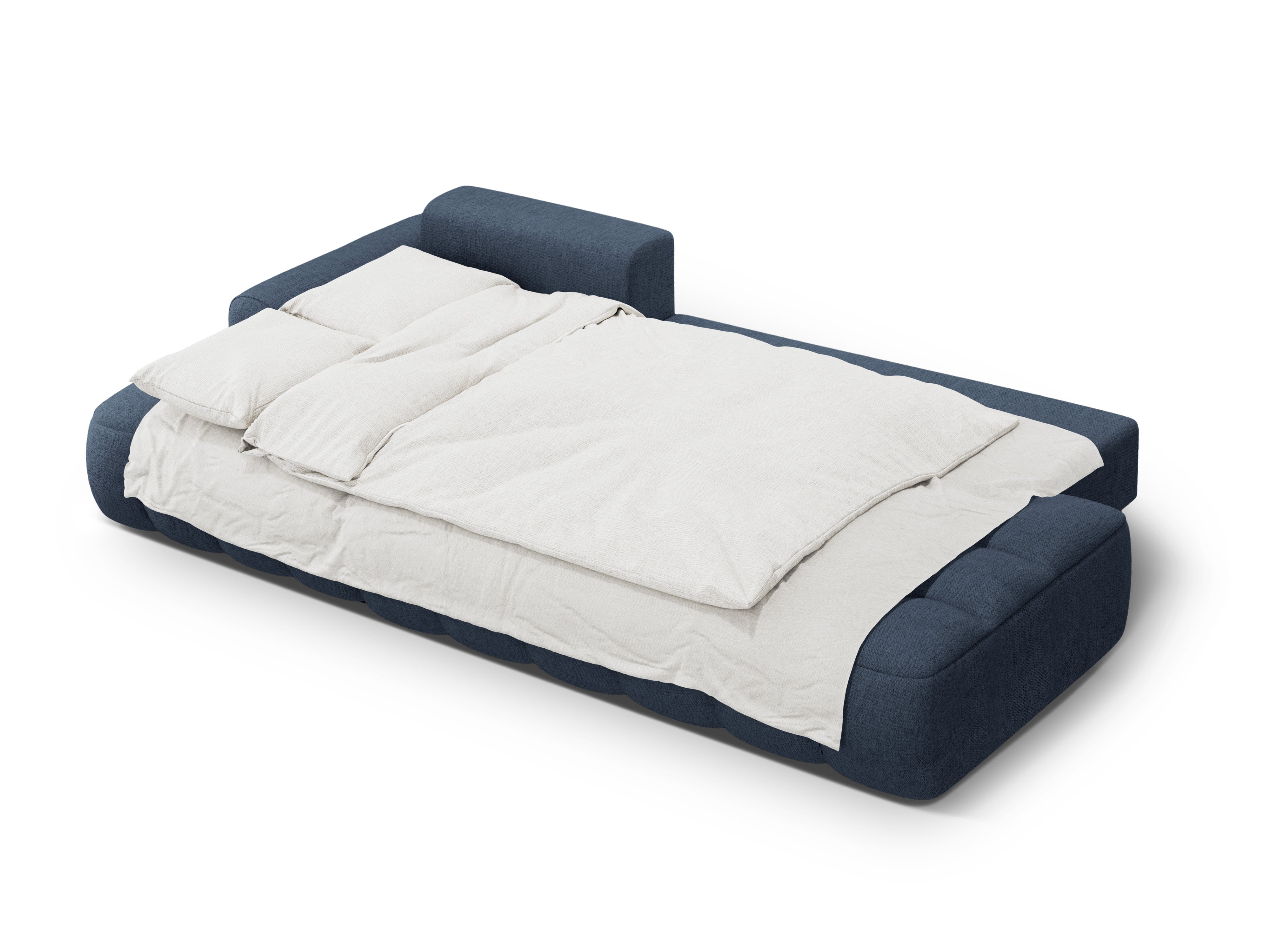 Left-sided corner sofa bed for 3 people LINZ blue