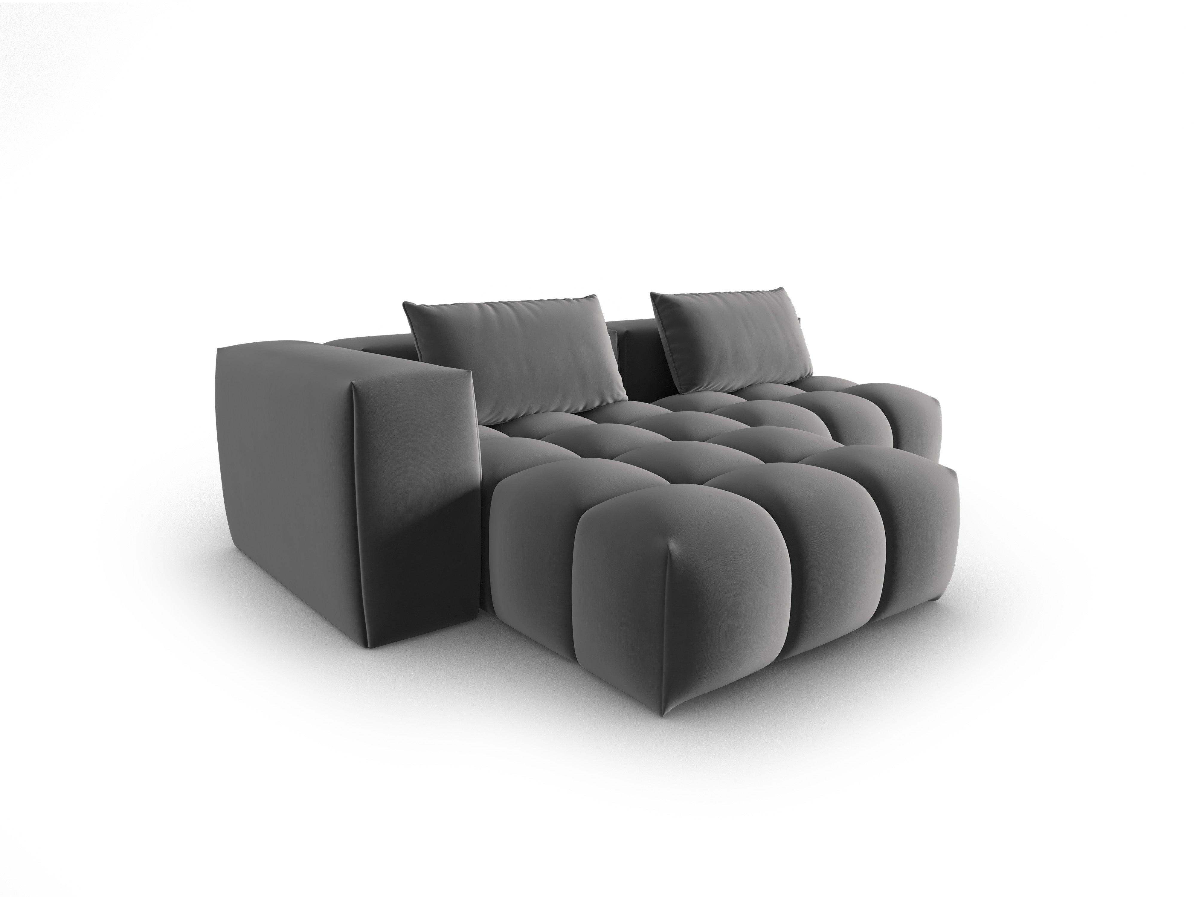 Samt-Ecksofa 3-sitzig links offen VERONA grau