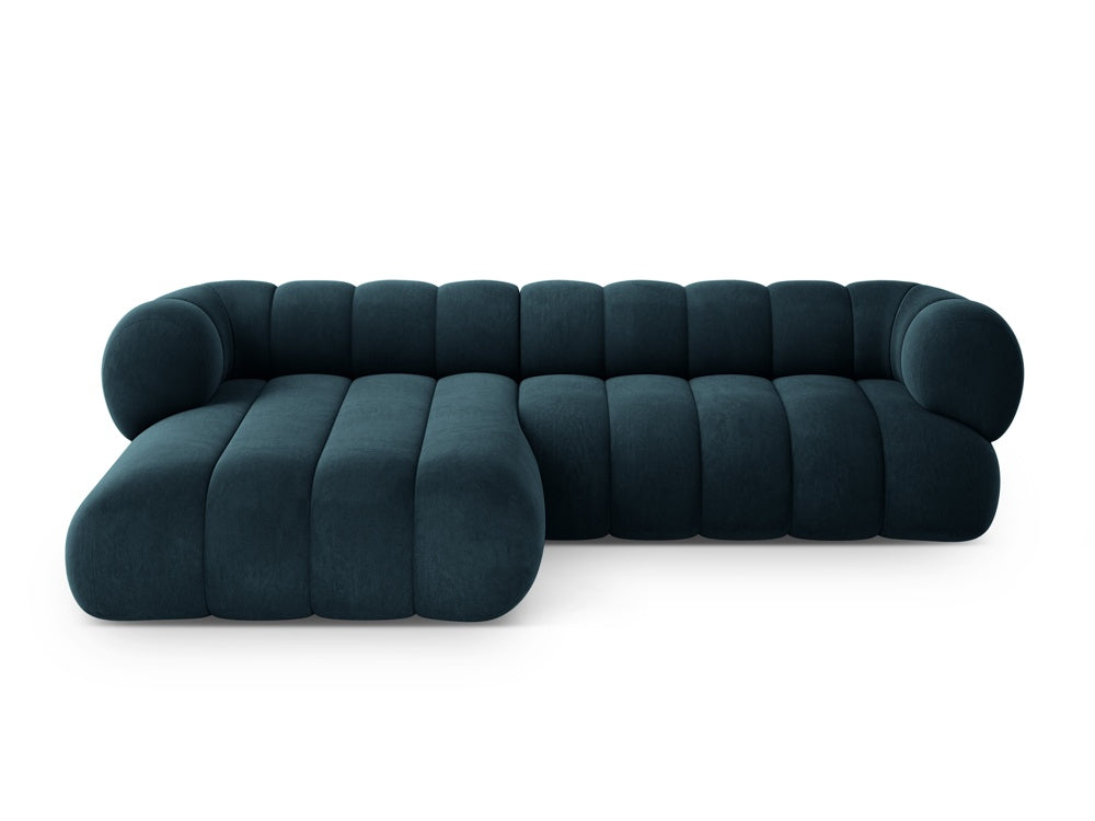 Velvet corner sofa for 5 people, left-sided KOGE petrol
