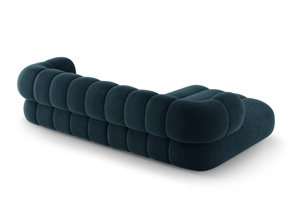 Velvet corner sofa for 5 people, left-sided KOGE petrol