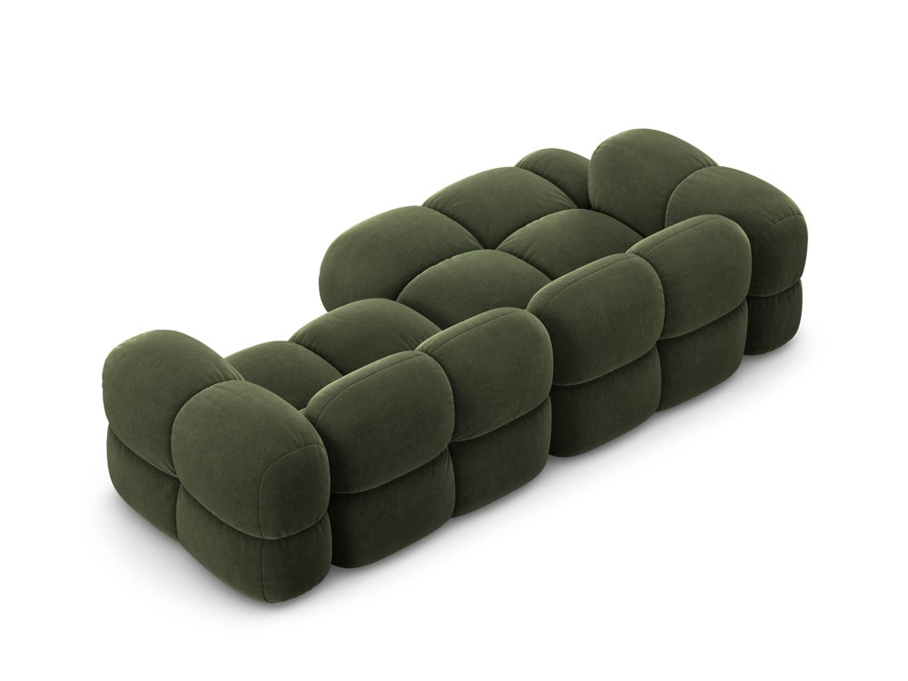 Groene 3-zits fluwelen hoekbank LORETTO links