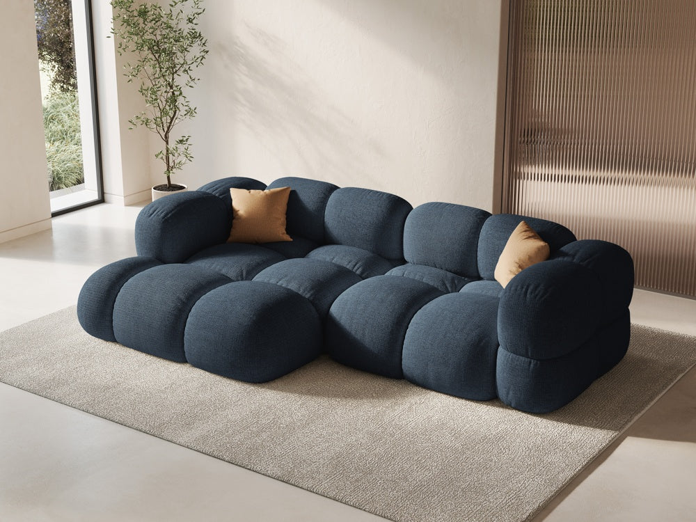 LORETTO blue left-facing 3-seater corner sofa