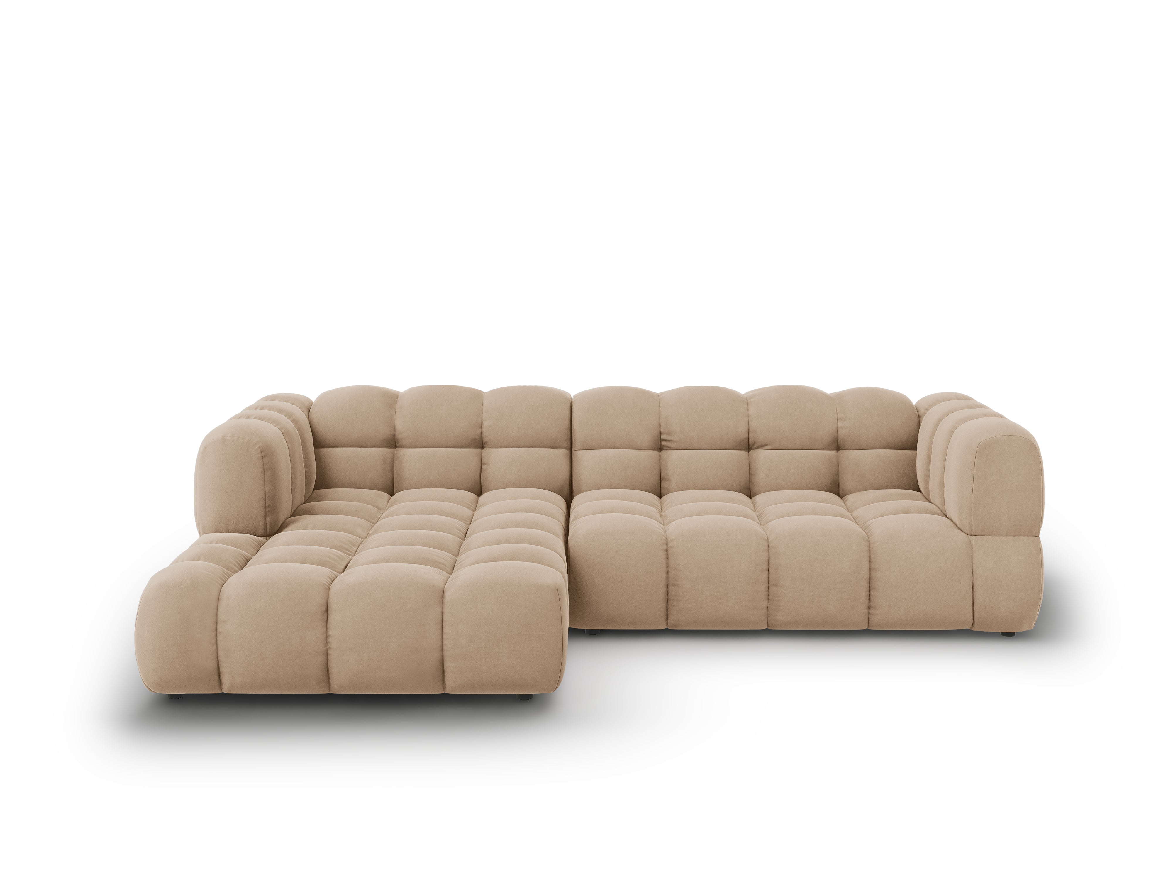 Narożnik aksamitny lewostronny 3,5-osobowy SKY piaskowy Cosmopolitan Design Eye on Design