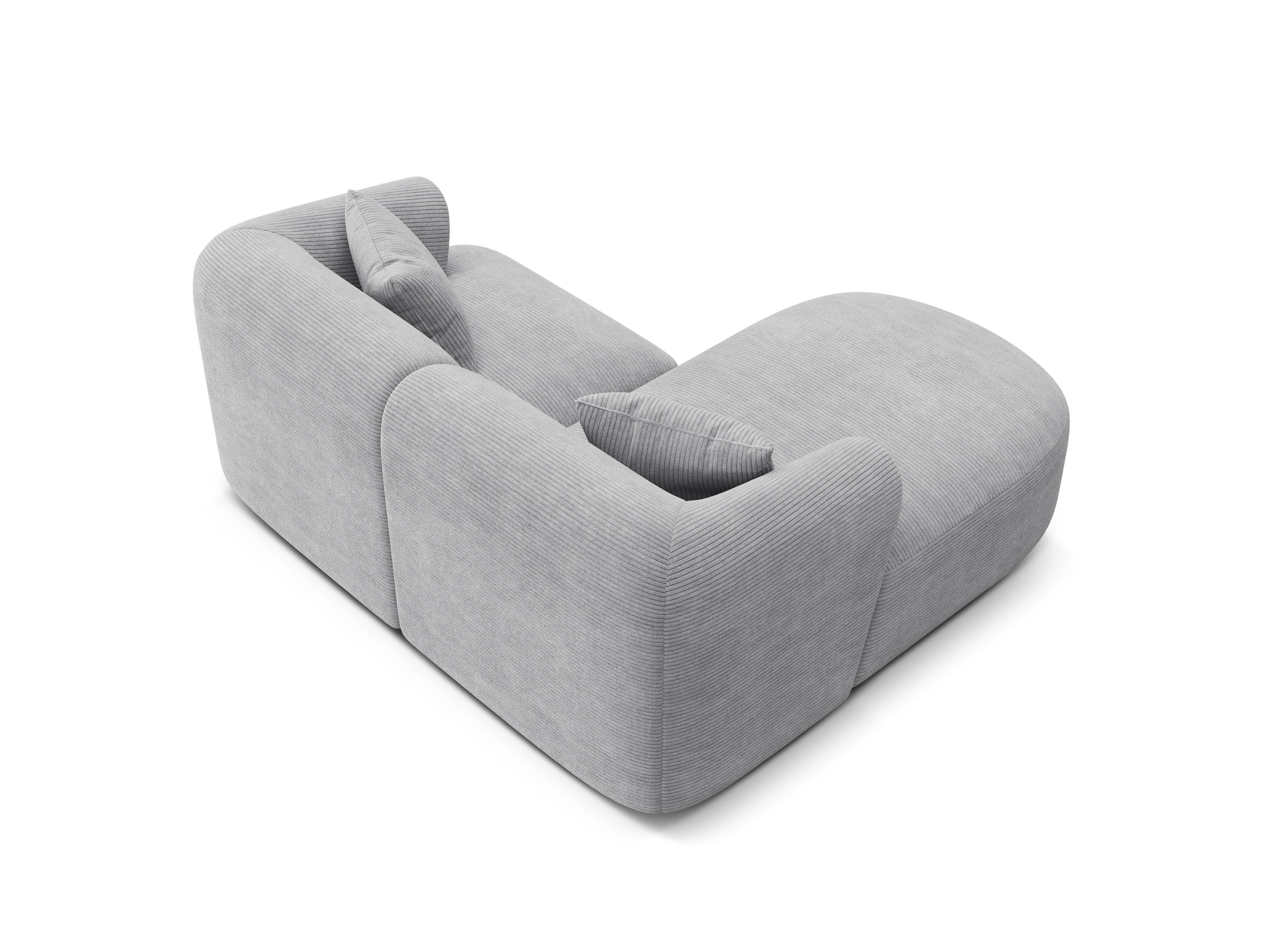 Linksseitiges 3-Sitzer-Sofa CAMPI hellgrau Cord