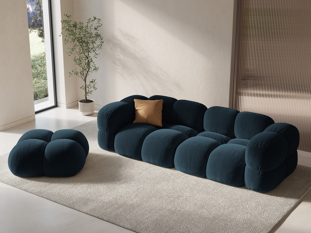 Samt Pouf LORETTO petrol