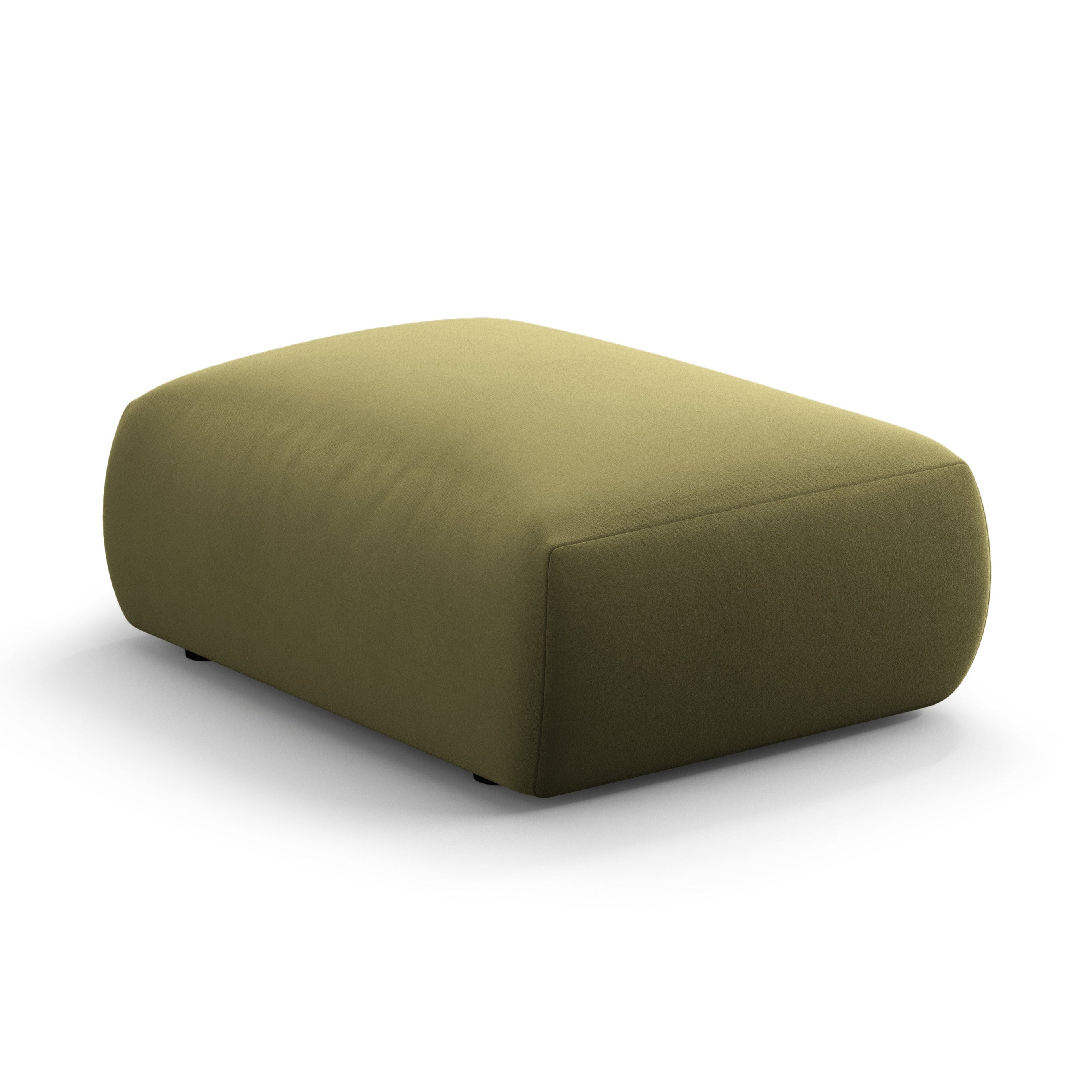 Fluwelen poef MATERA olijfgroen