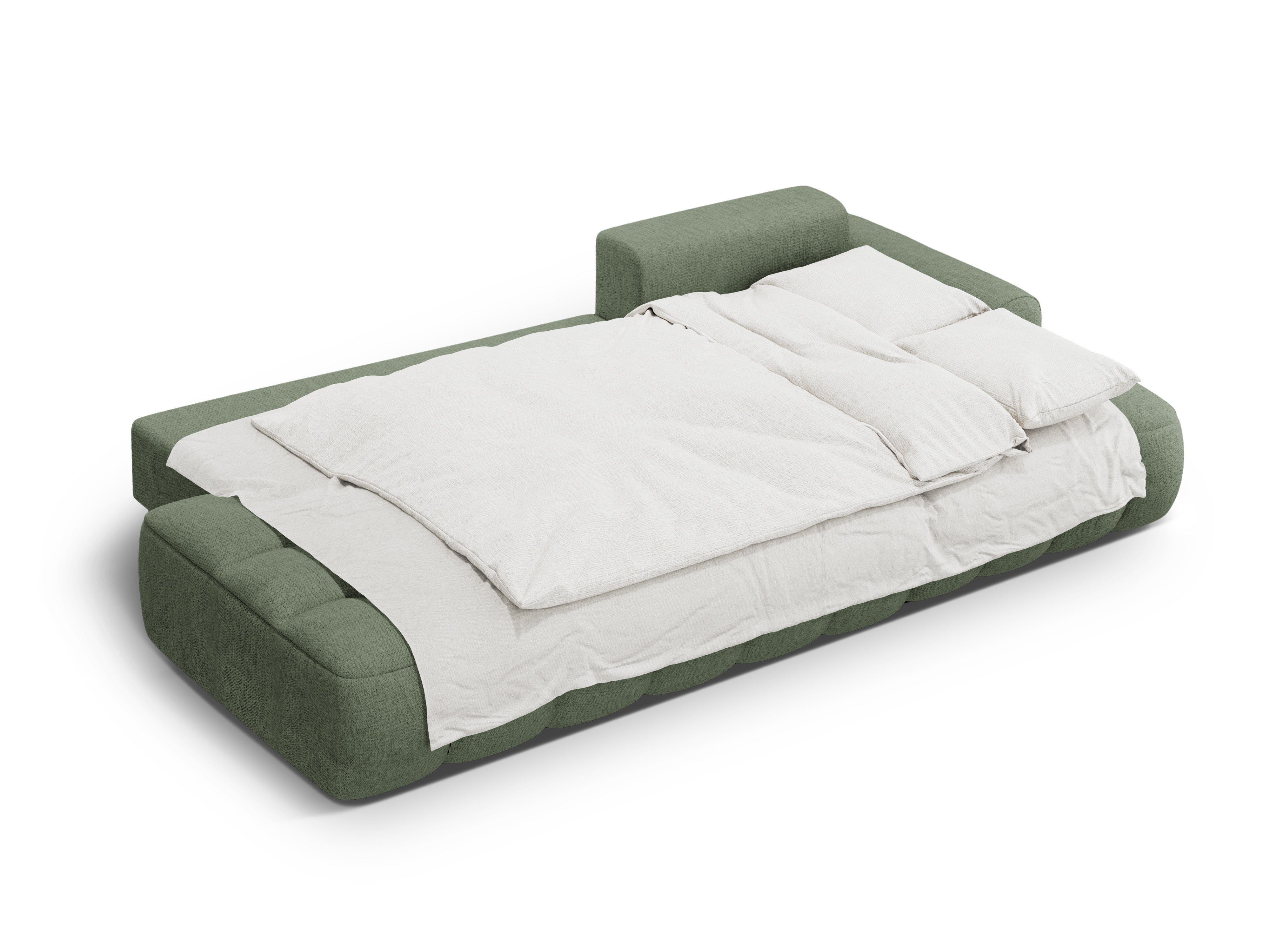 Right-sided corner sofa bed for 3 people LINZ olive