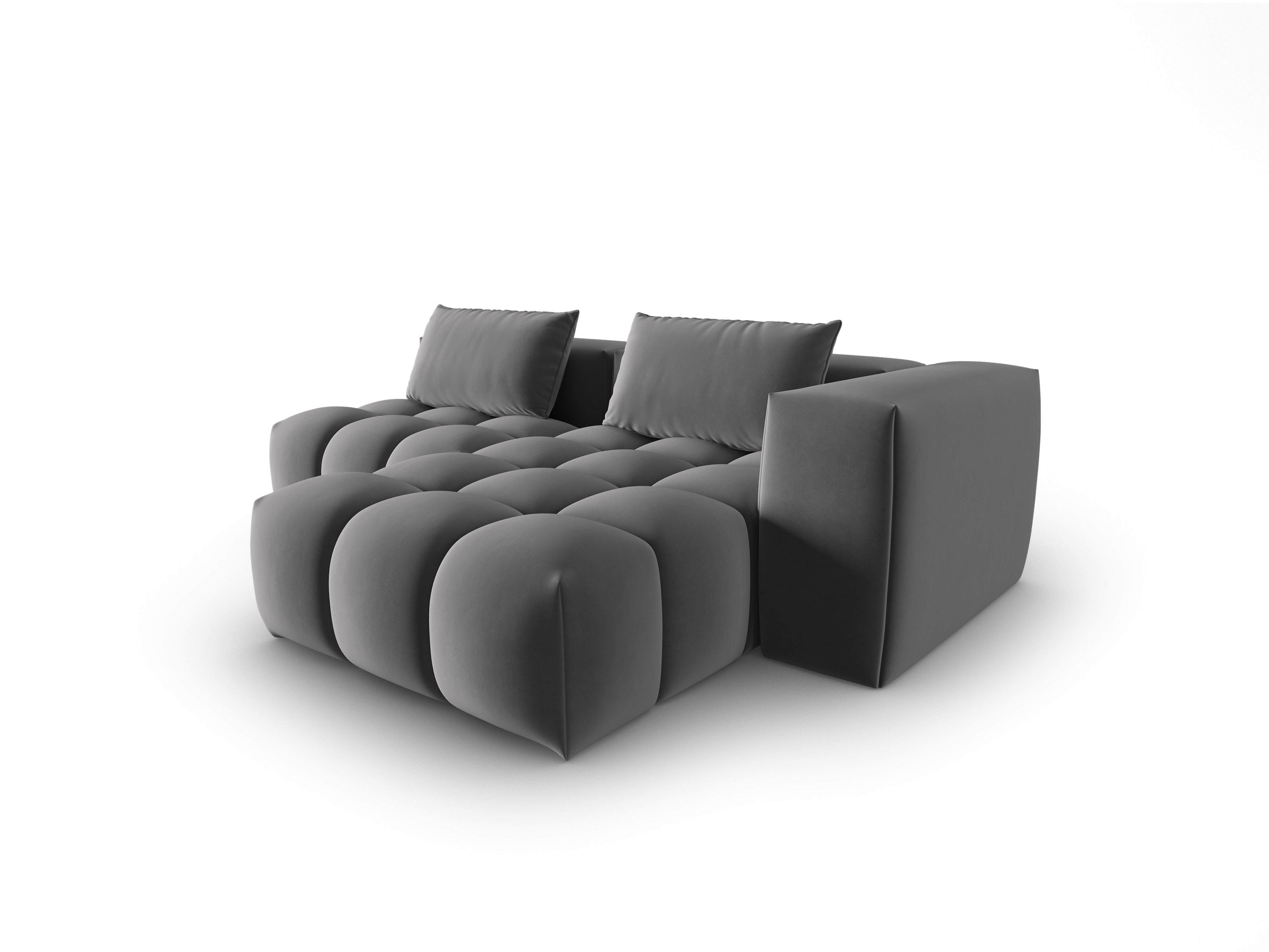 Samt-Ecksofa 3-sitzig rechtsseitig offen VERONA grau