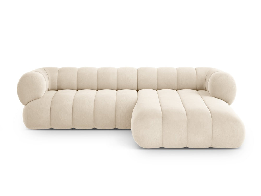 Samt-Ecksofa für 5 Personen rechts KOGE beige