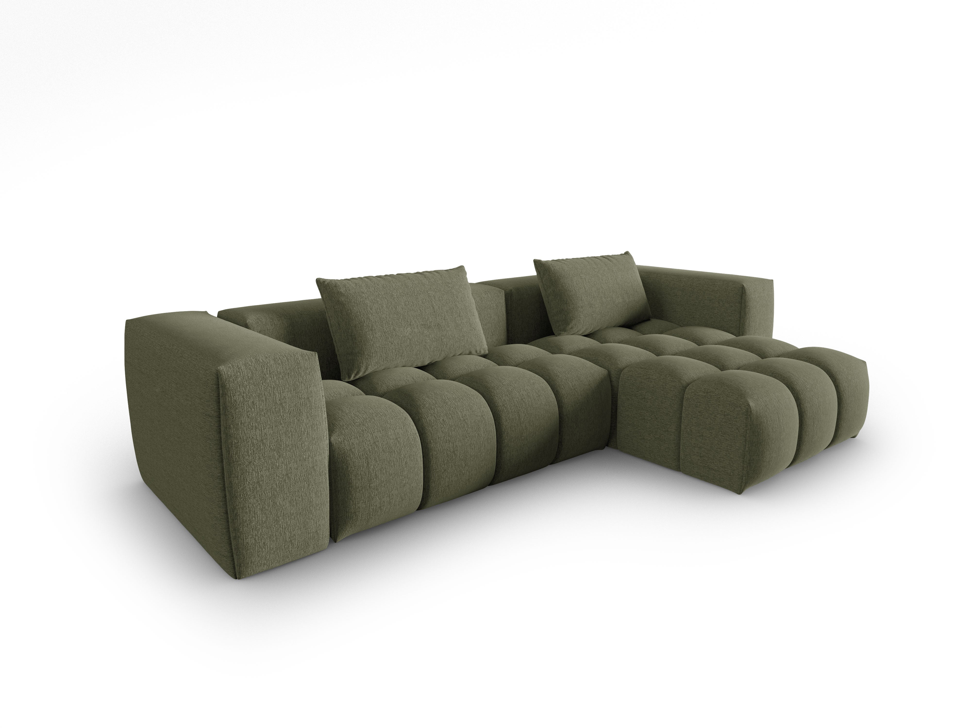 Narożnik 3-osobowy prawostronny VERONA oliwkowy – Cosmopolitan Design