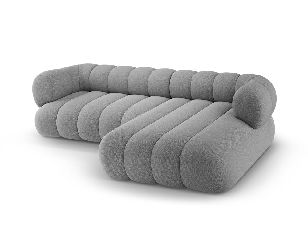 Right-facing 5-seater corner sofa KOGE light gray