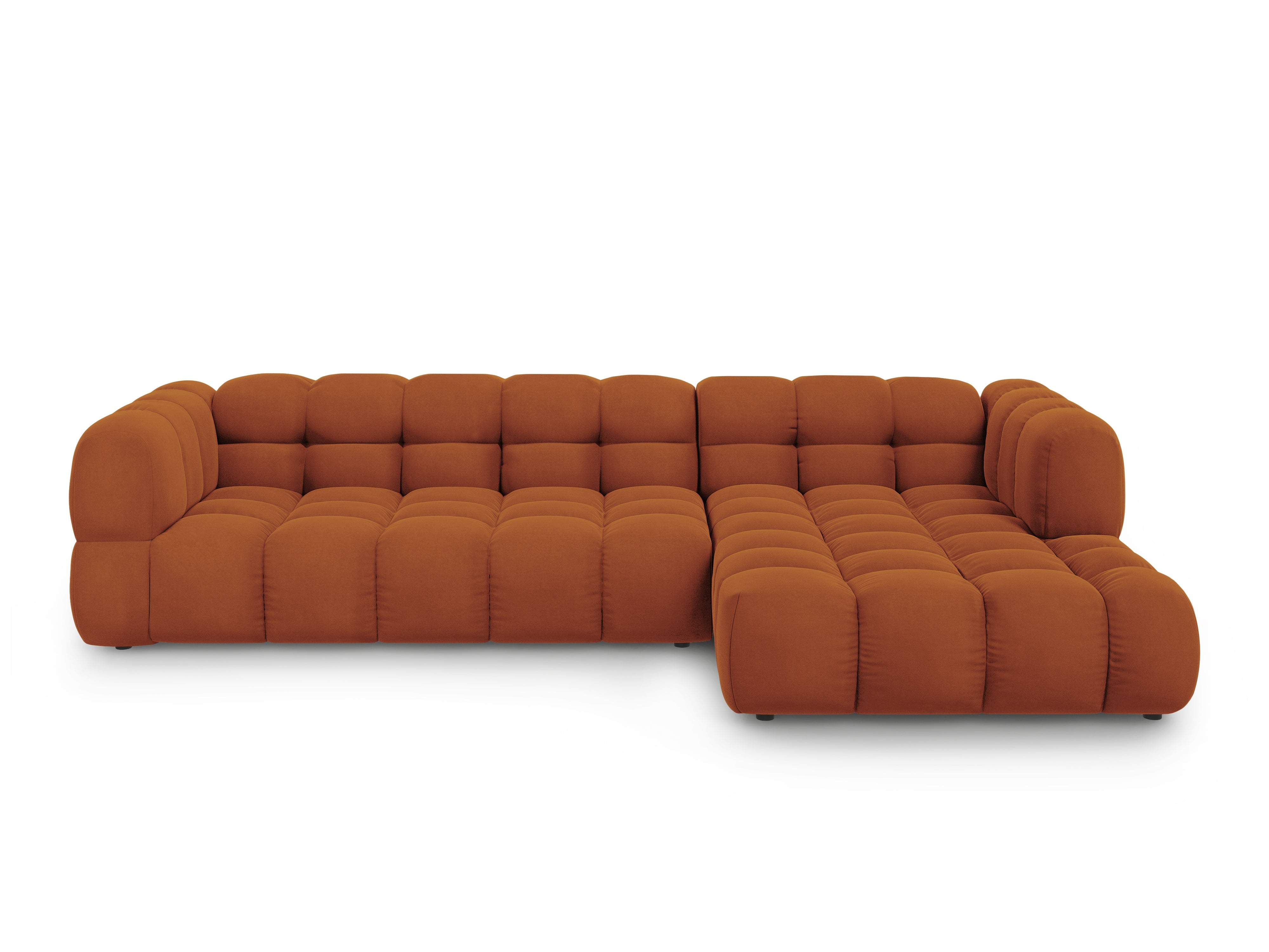 Narożnik aksamitny prawostronny 4-osobowy SKY terracotta do salonu