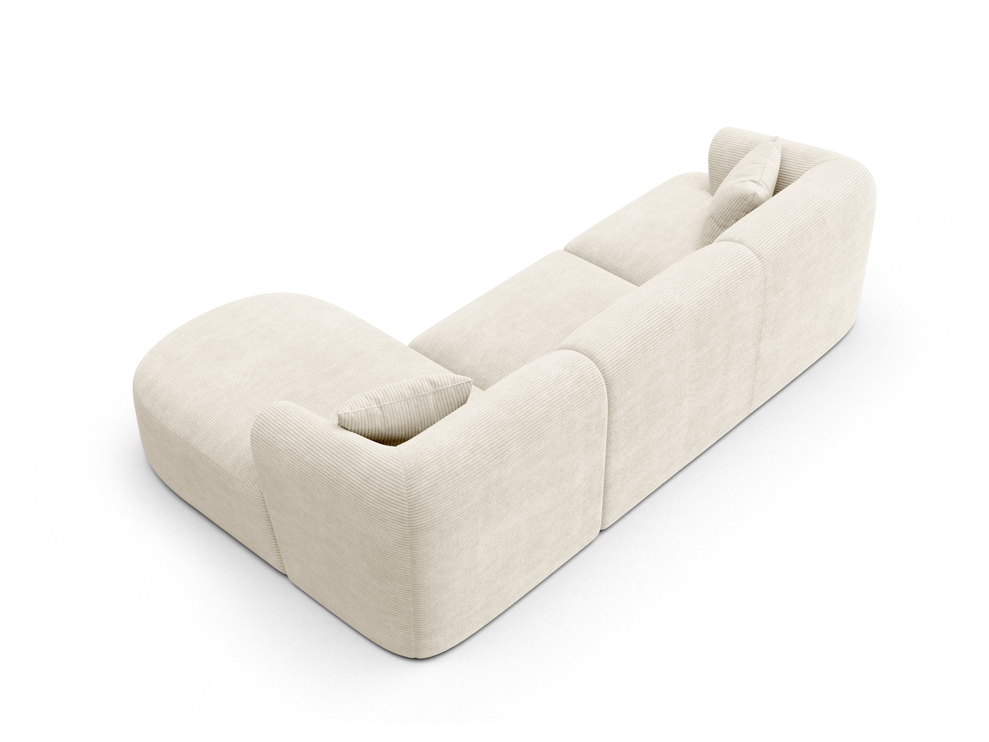 Rechthoekige 4-persoons CAMPI crème kleurige ribstof bank