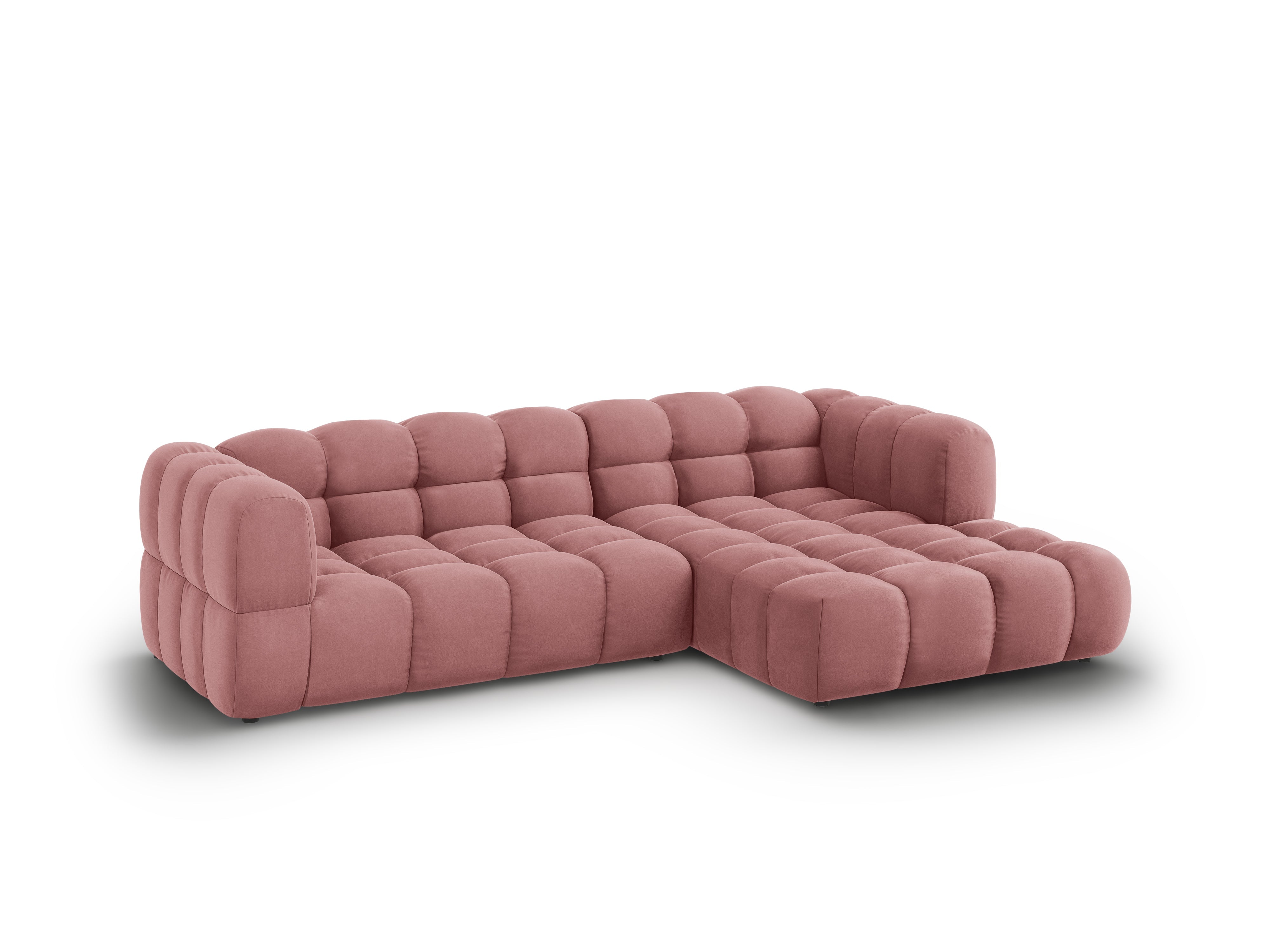 Narożnik aksamitny prawostronny 3,5-osobowy SKY łososiowy Cosmopolitan Design Eye on Design