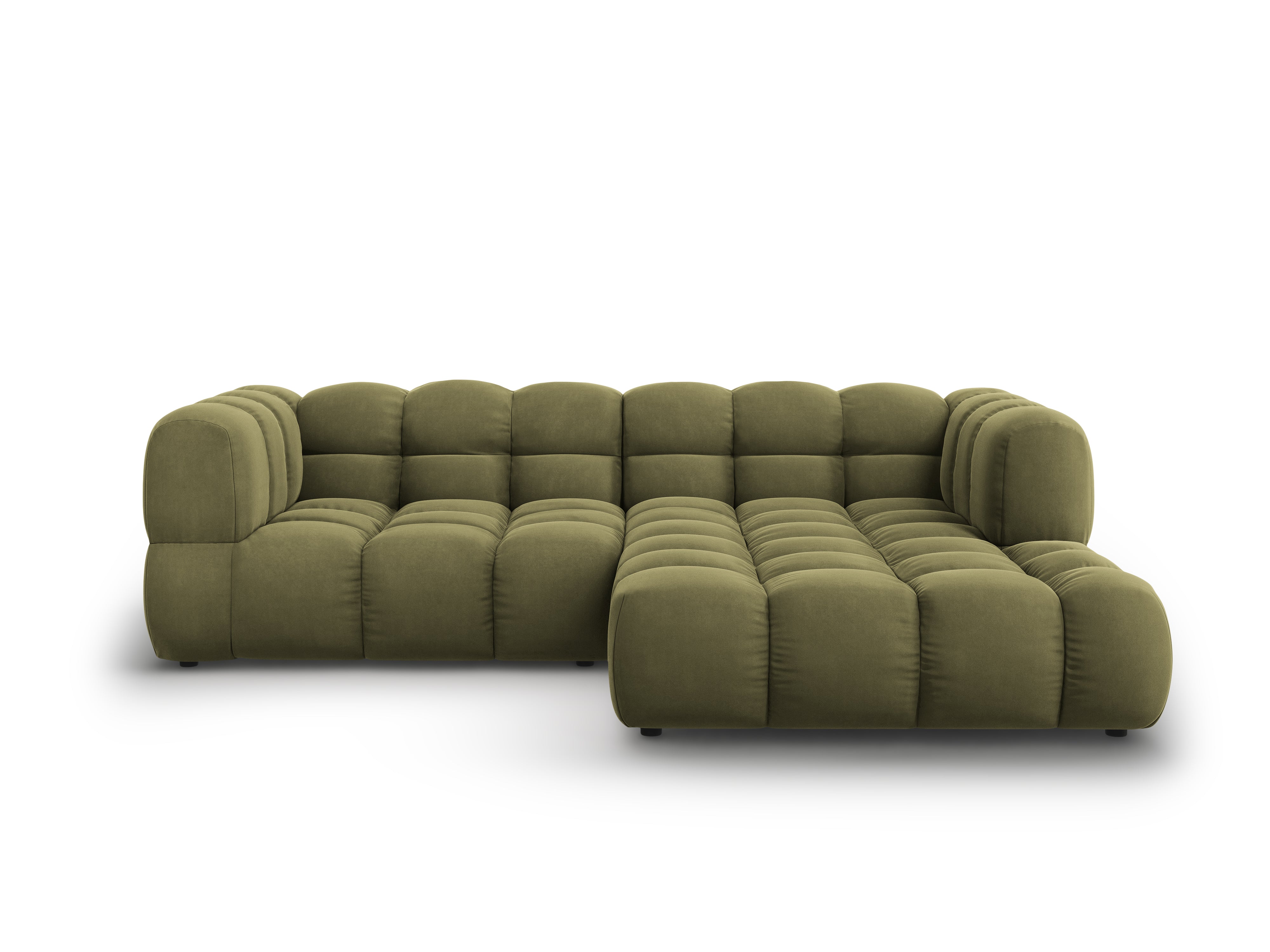 Narożnik aksamitny prawostronny 3-osobowy SKY jasnozielony Cosmopolitan Design Eye on Design