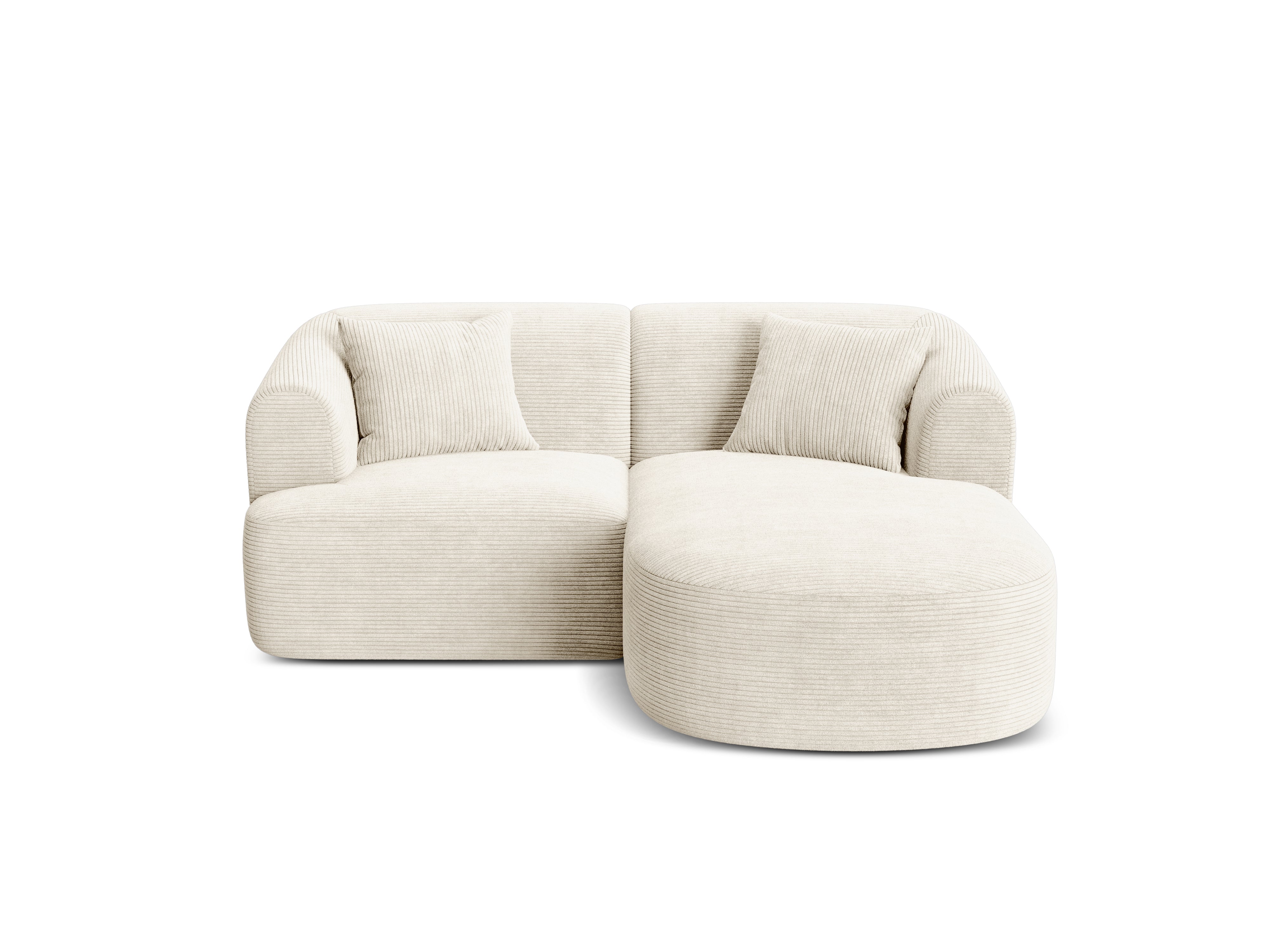 Right-facing 3-seater sofa CAMPI cream corduroy