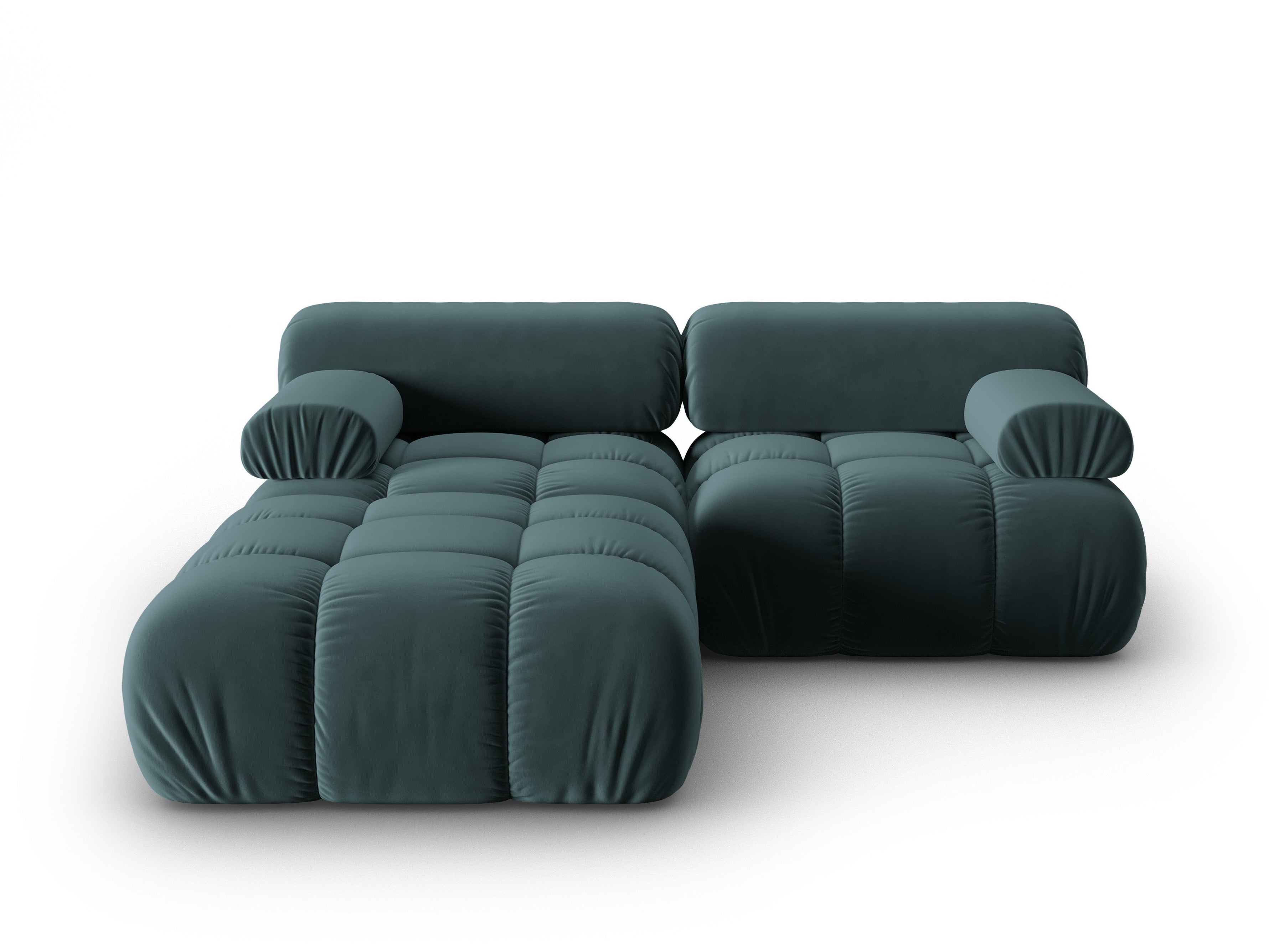 Narożnik aksamitny 3-osobowy CORTINA turkusowy – Cosmopolitan Design