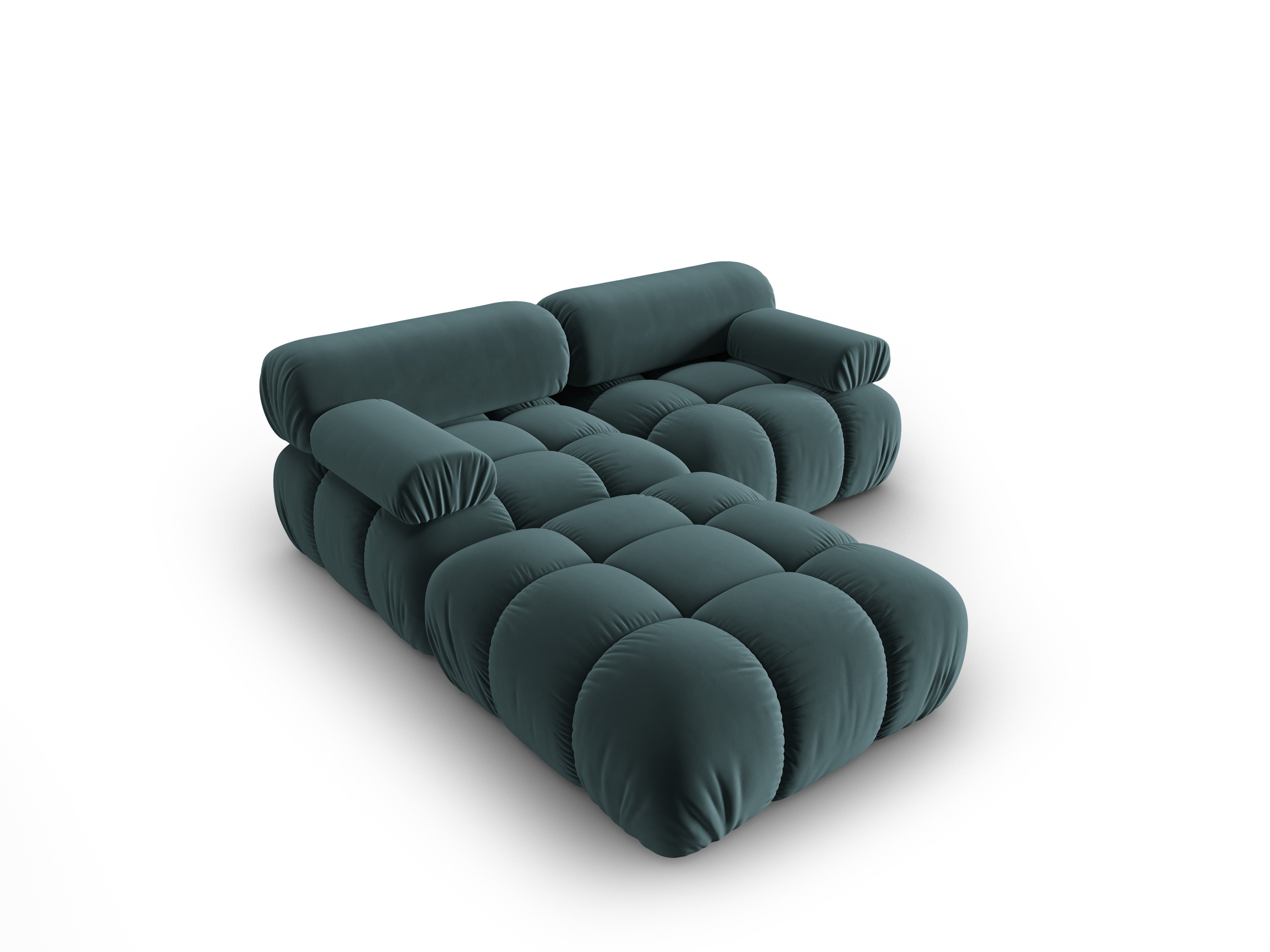 Narożnik aksamitny 3-osobowy CORTINA turkusowy – Cosmopolitan Design