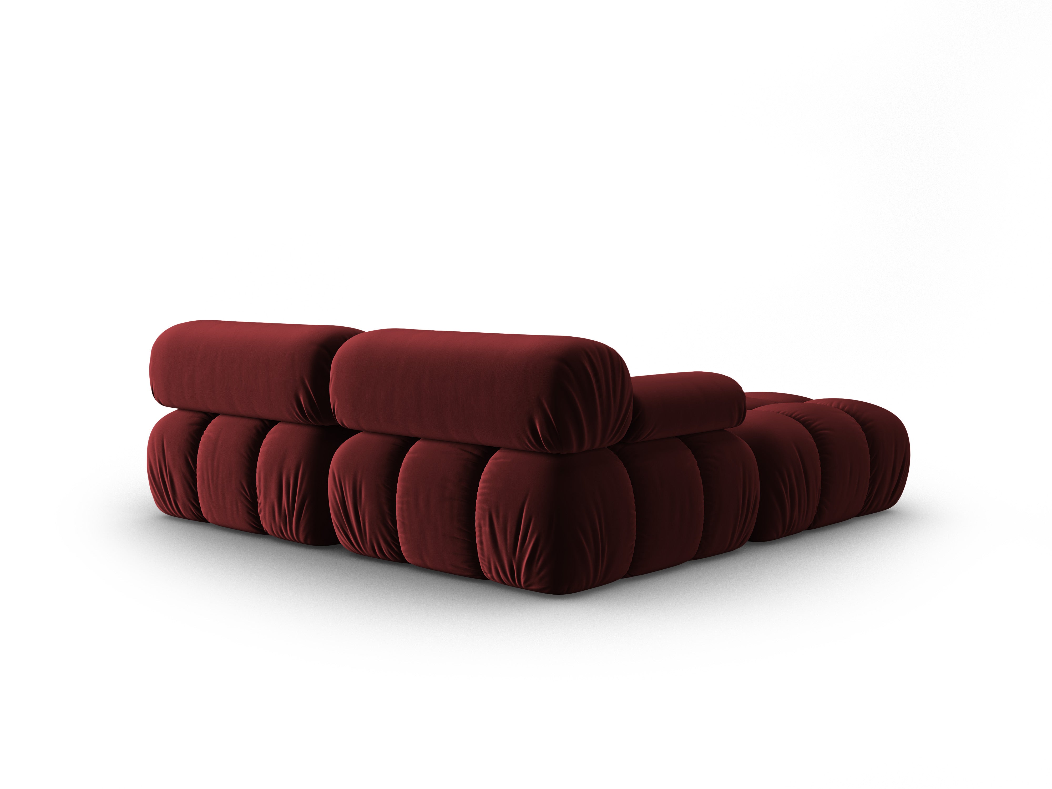 Narożnik aksamitny 3-osobowy CORTINA winny czerwony – Cosmopolitan Design