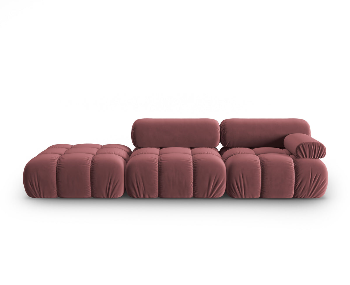 CORTINA 3-zits open links velours bank roze