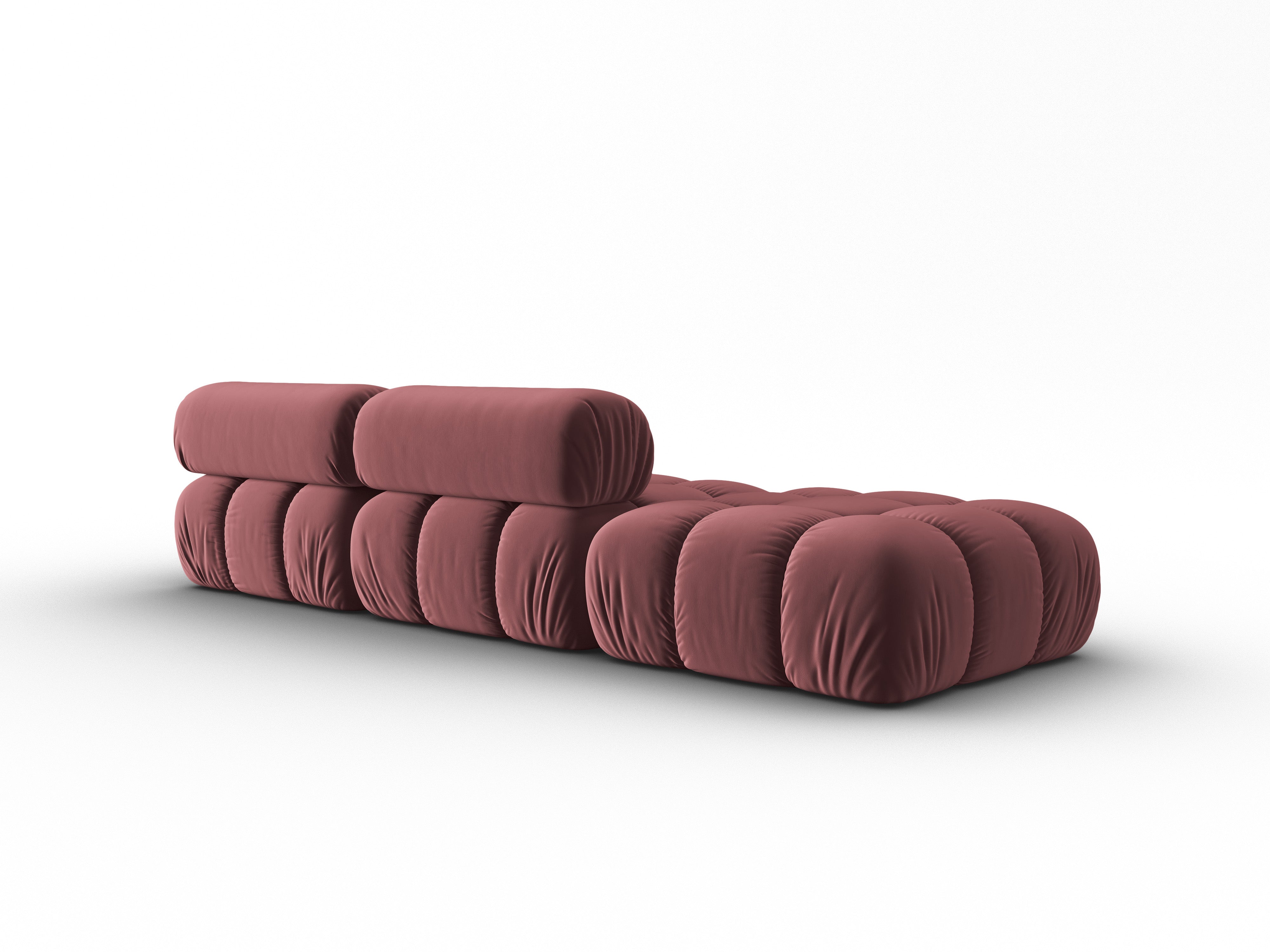 CORTINA 3-zits open links velours bank roze