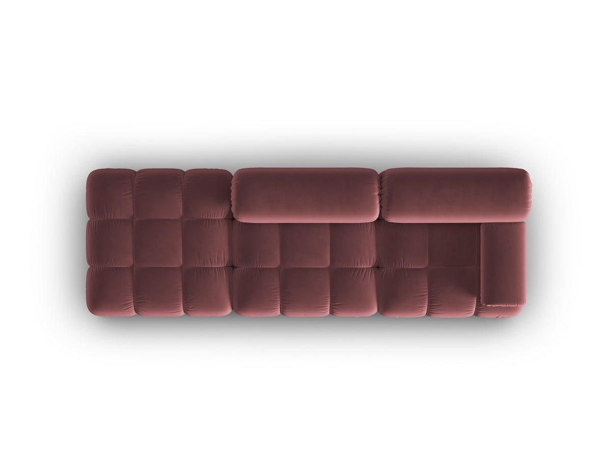 CORTINA 3-zits open links velours bank roze