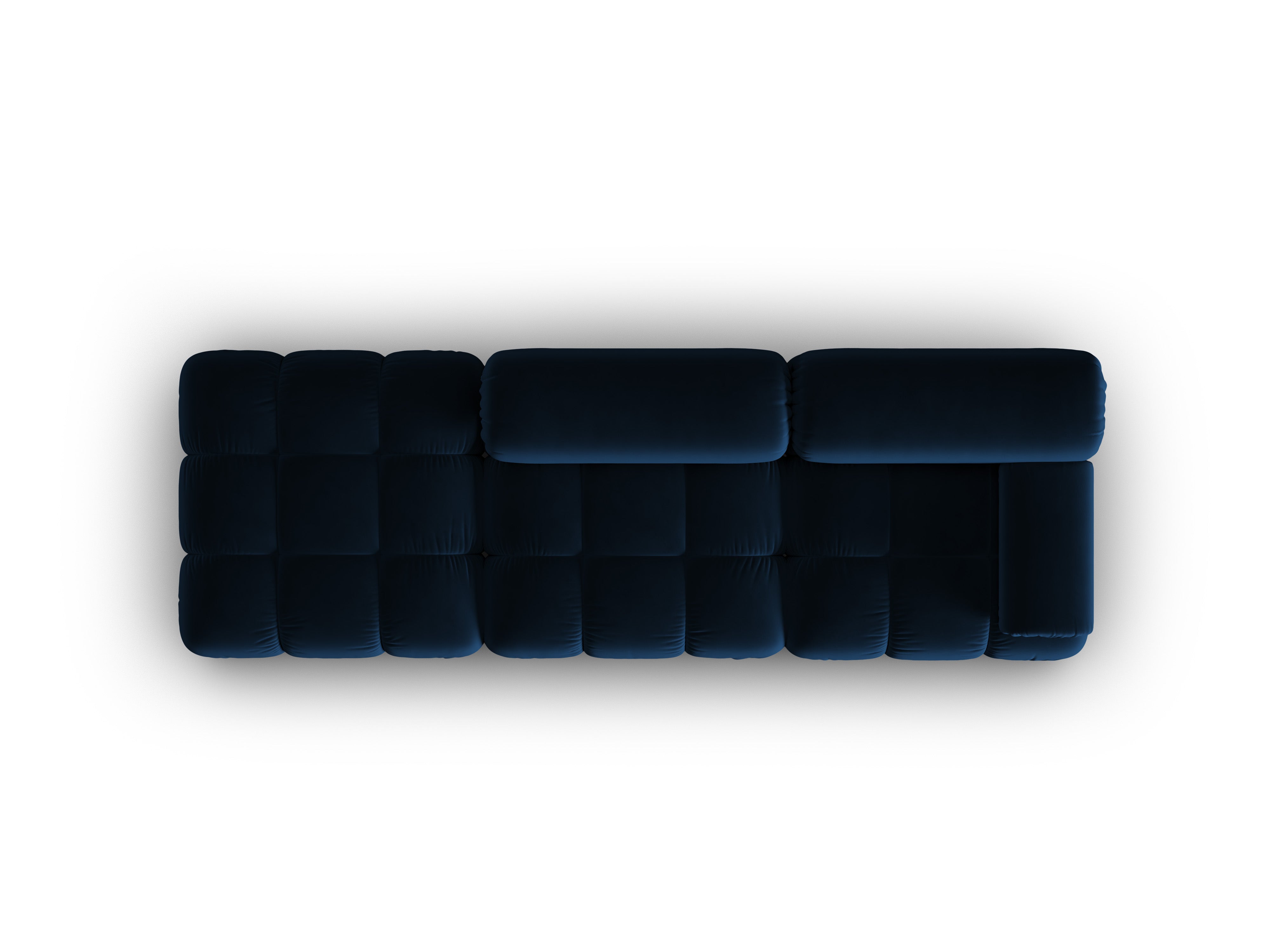 CORTINA 3-zits open links velours bank in koninklijk blauw