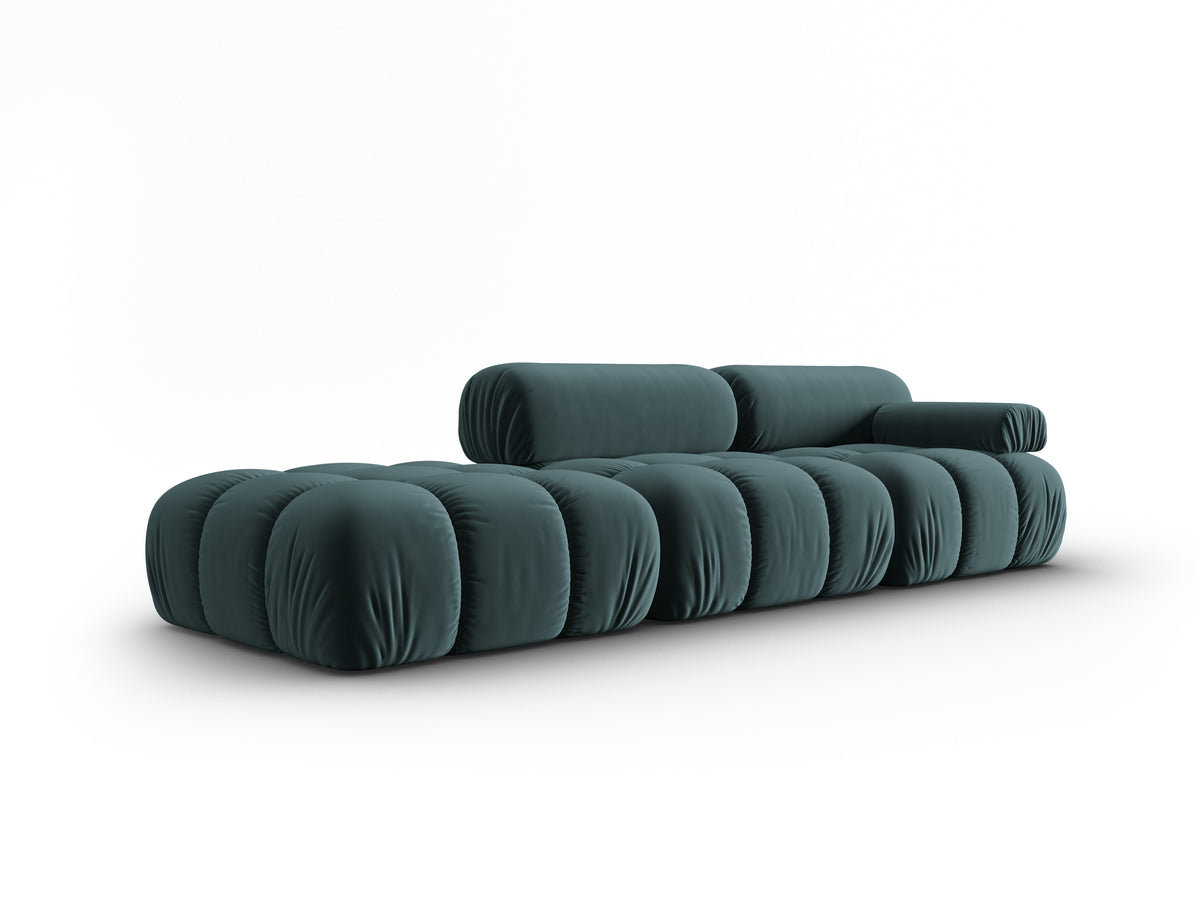 CORTINA turkoois 3-zits open links velours bank