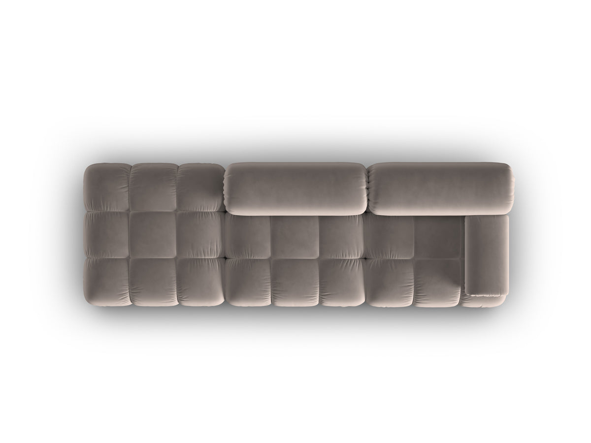 CORTINA cappuccino 3-zits open links velours bank