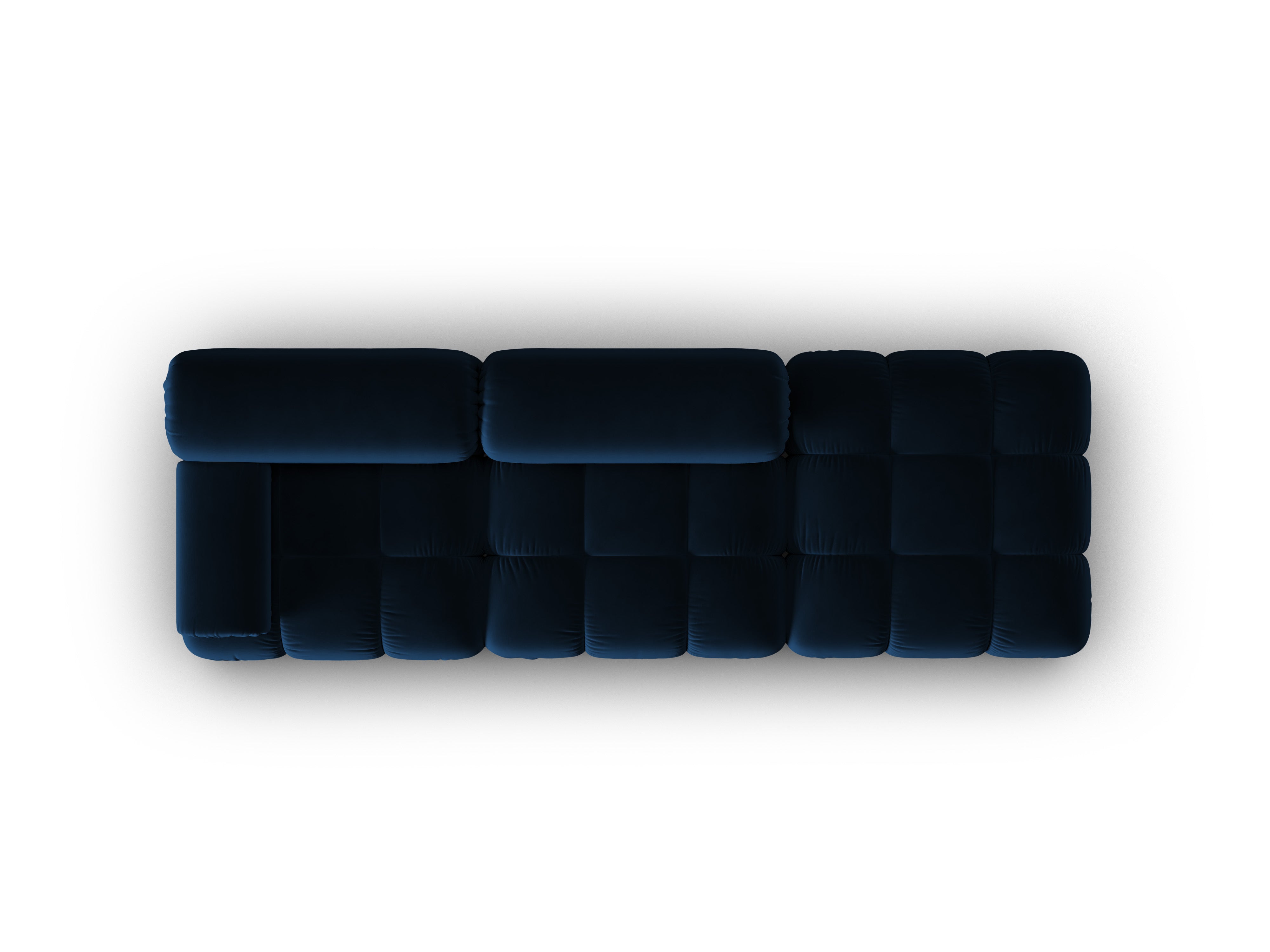 Sofa van fluweel, 3-zits, open, rechts CORTINA, koninklijk blauw