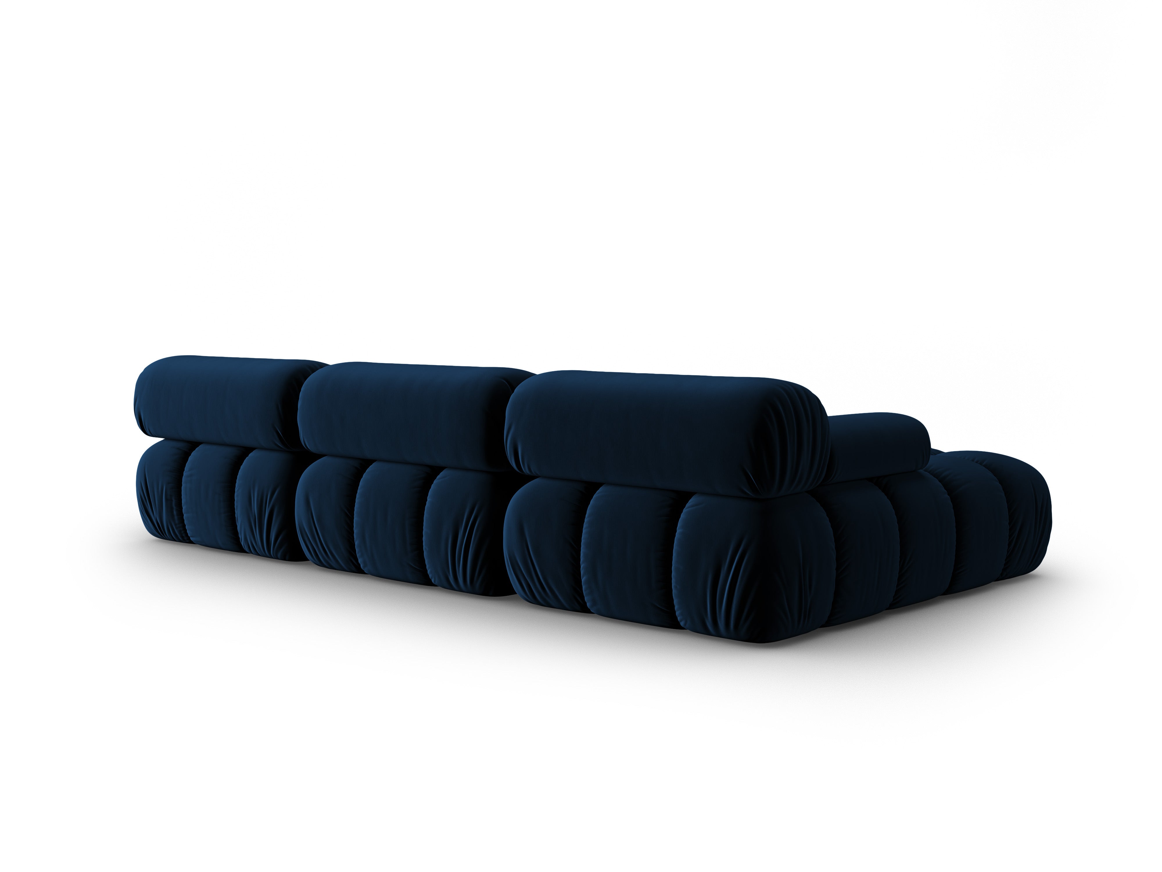 Velvet Corner Sofa for 4 People, Left Side, CORTINA, Royal Blue