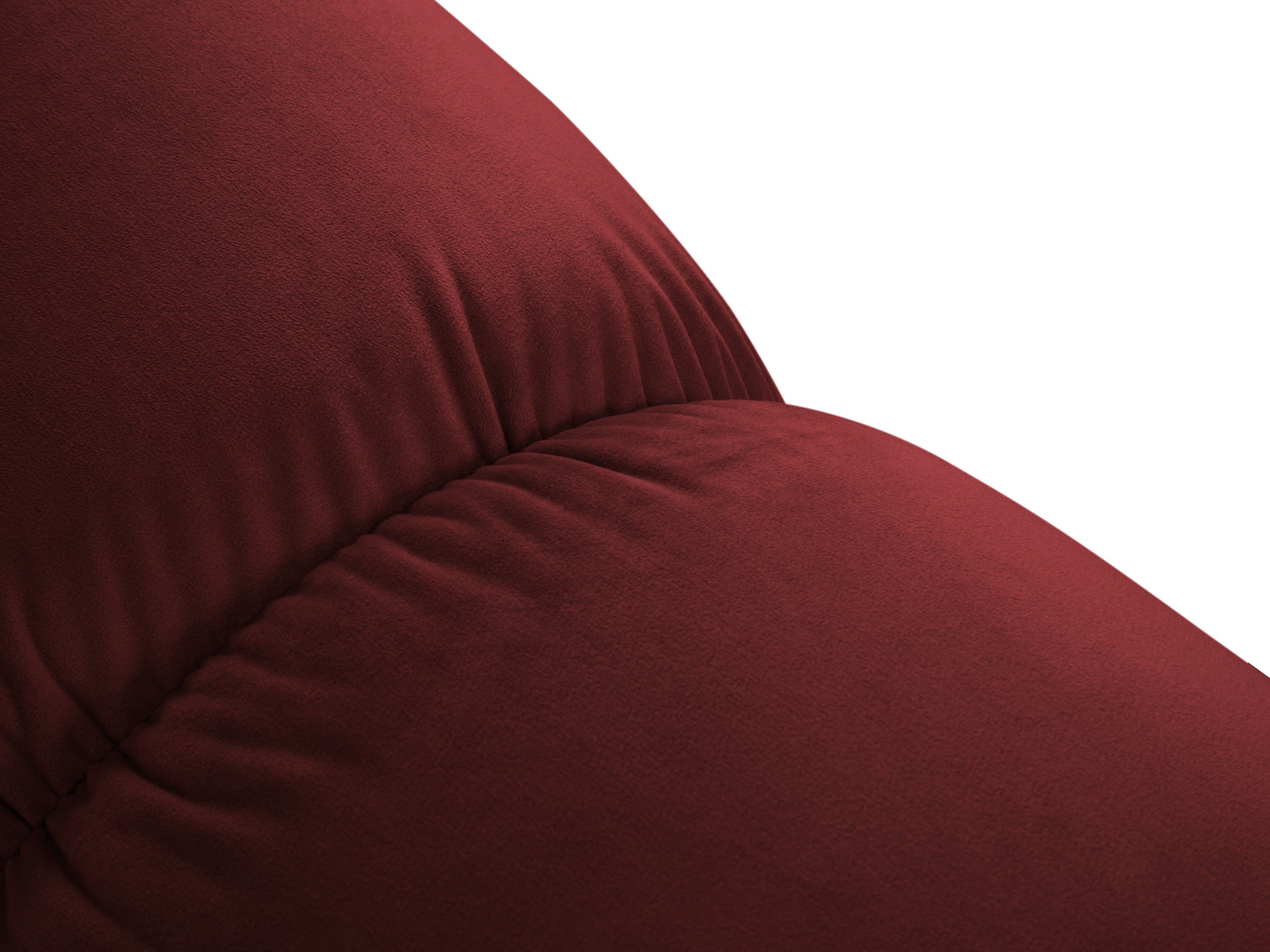 Samt-Ecksofa für 4 Personen links CORTINA weinrot