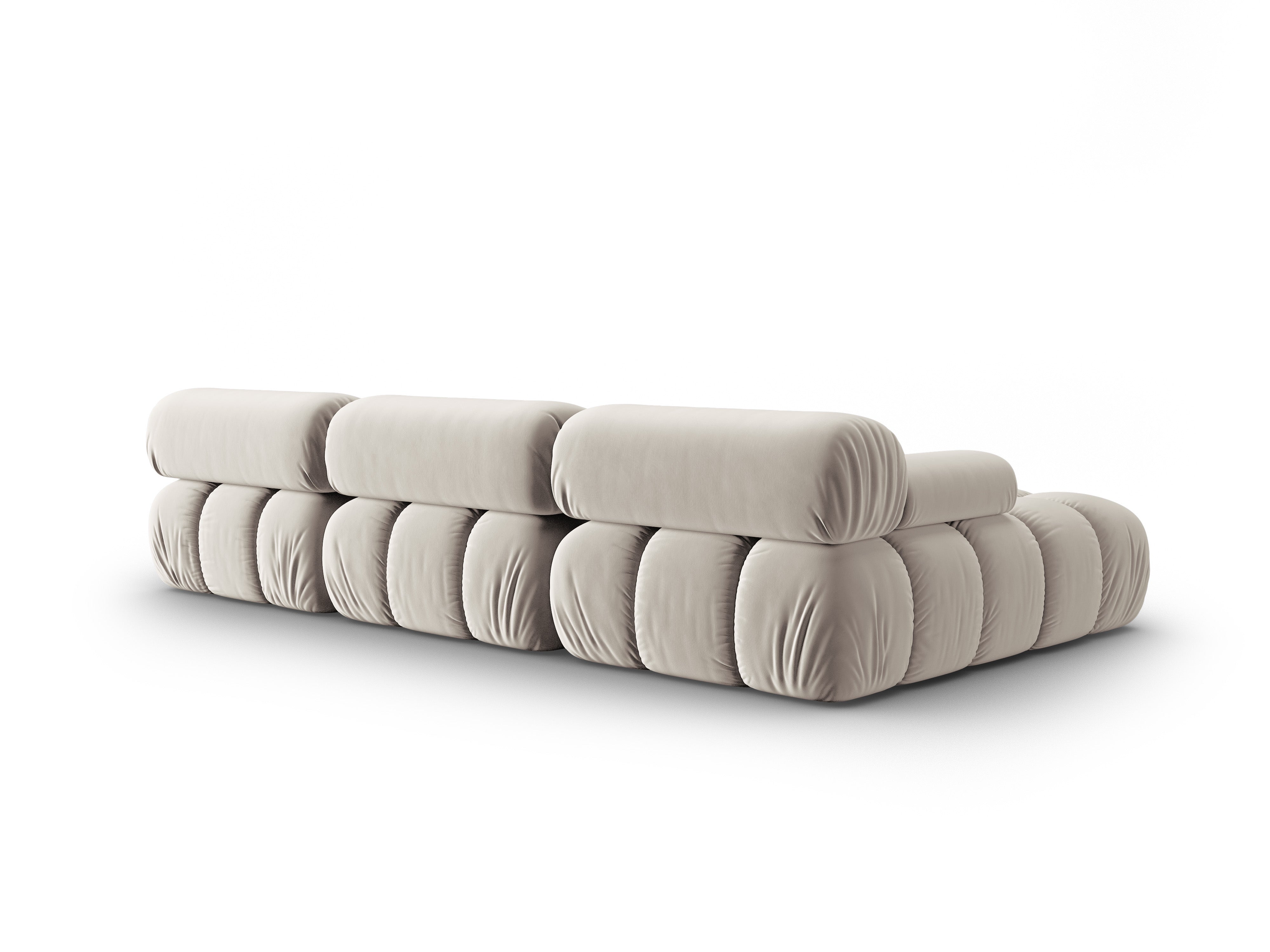 Samt-Ecksofa für 4 Personen links CORTINA beige