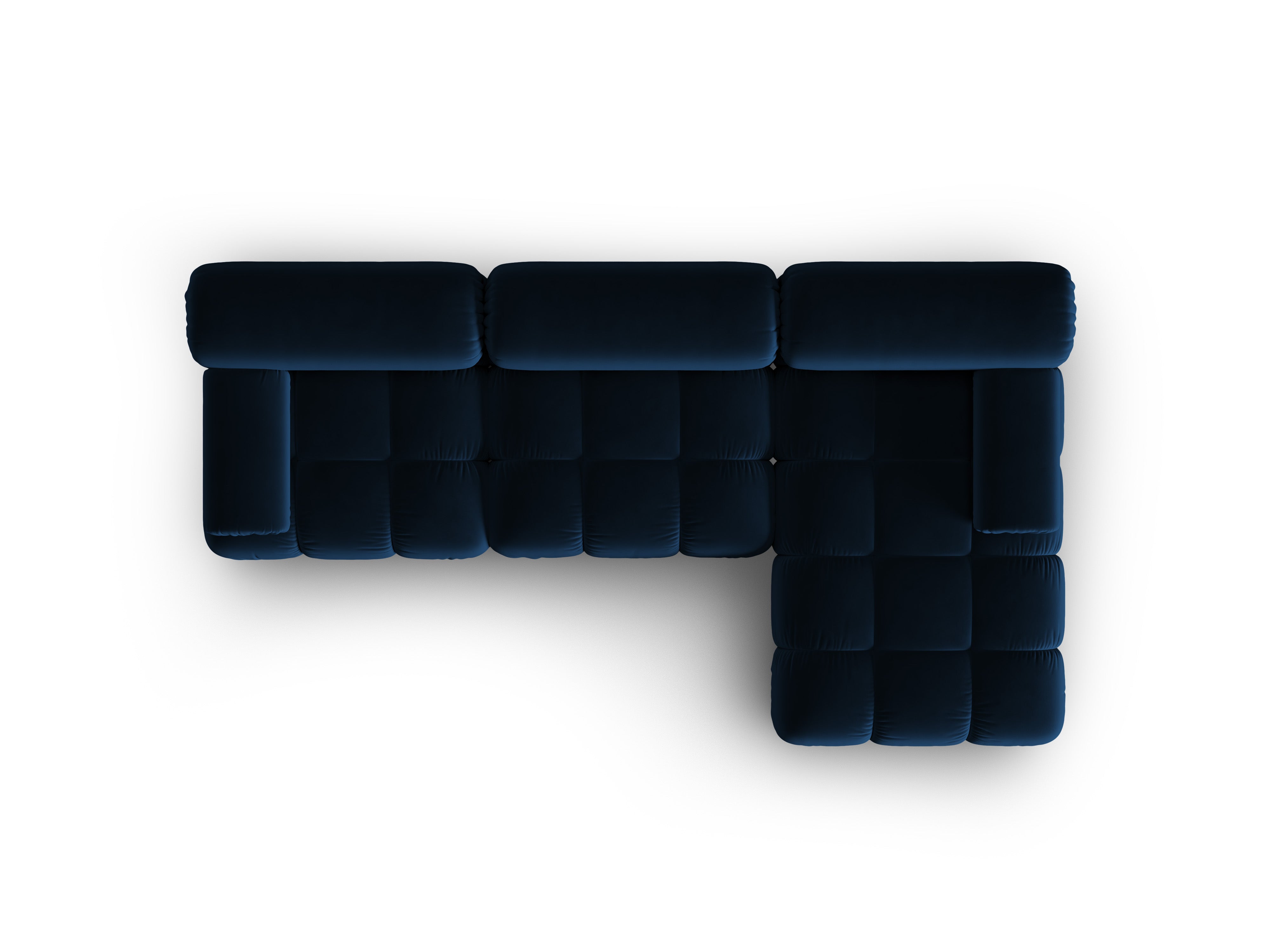 Velvet Corner Sofa for 4 People Right-Handed CORTINA Royal Blue