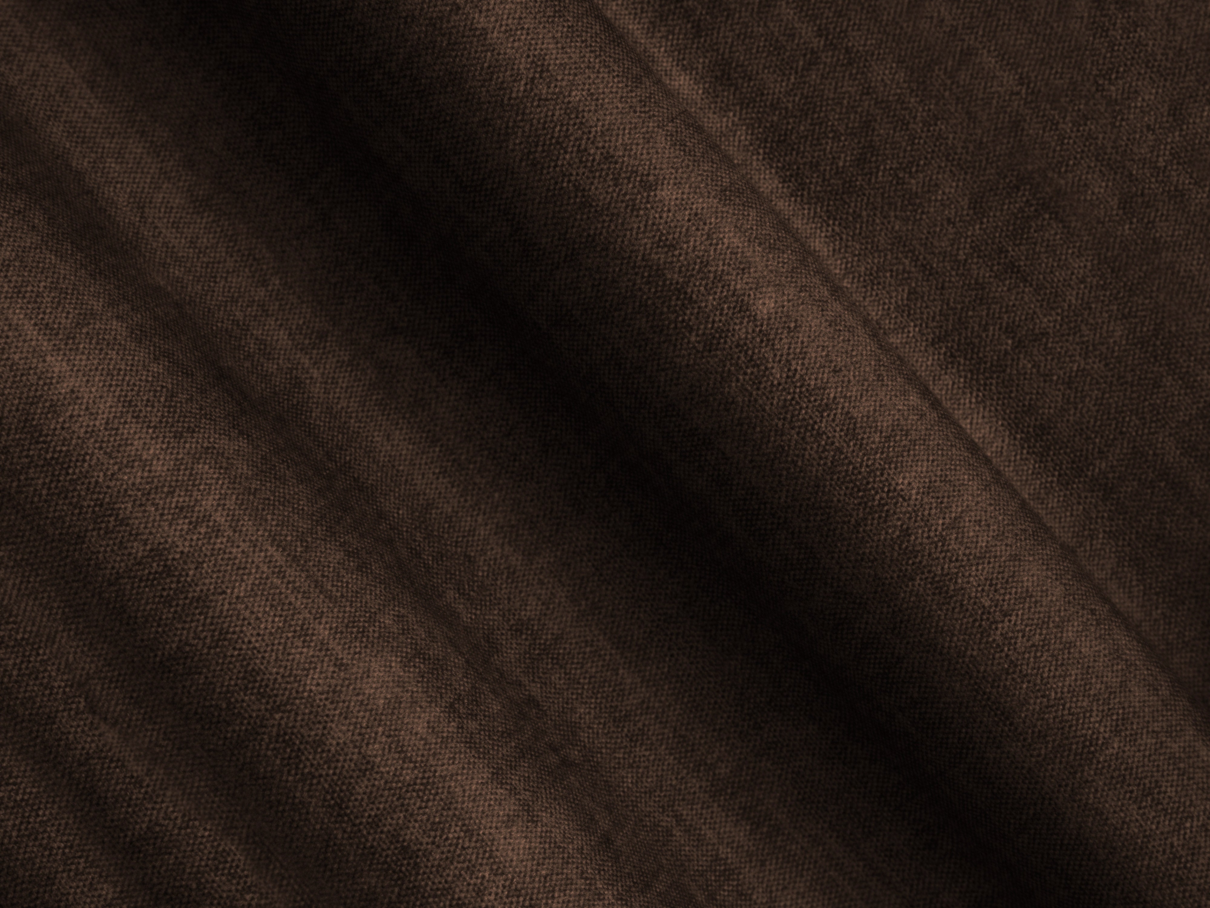 Right-facing velvet panoramic corner sofa for 7 people CAMPI chocolate