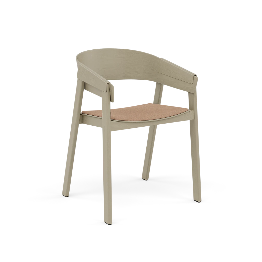 COVER fauteuil met armleuningen, gepersonaliseerd met een donkerbeige basis