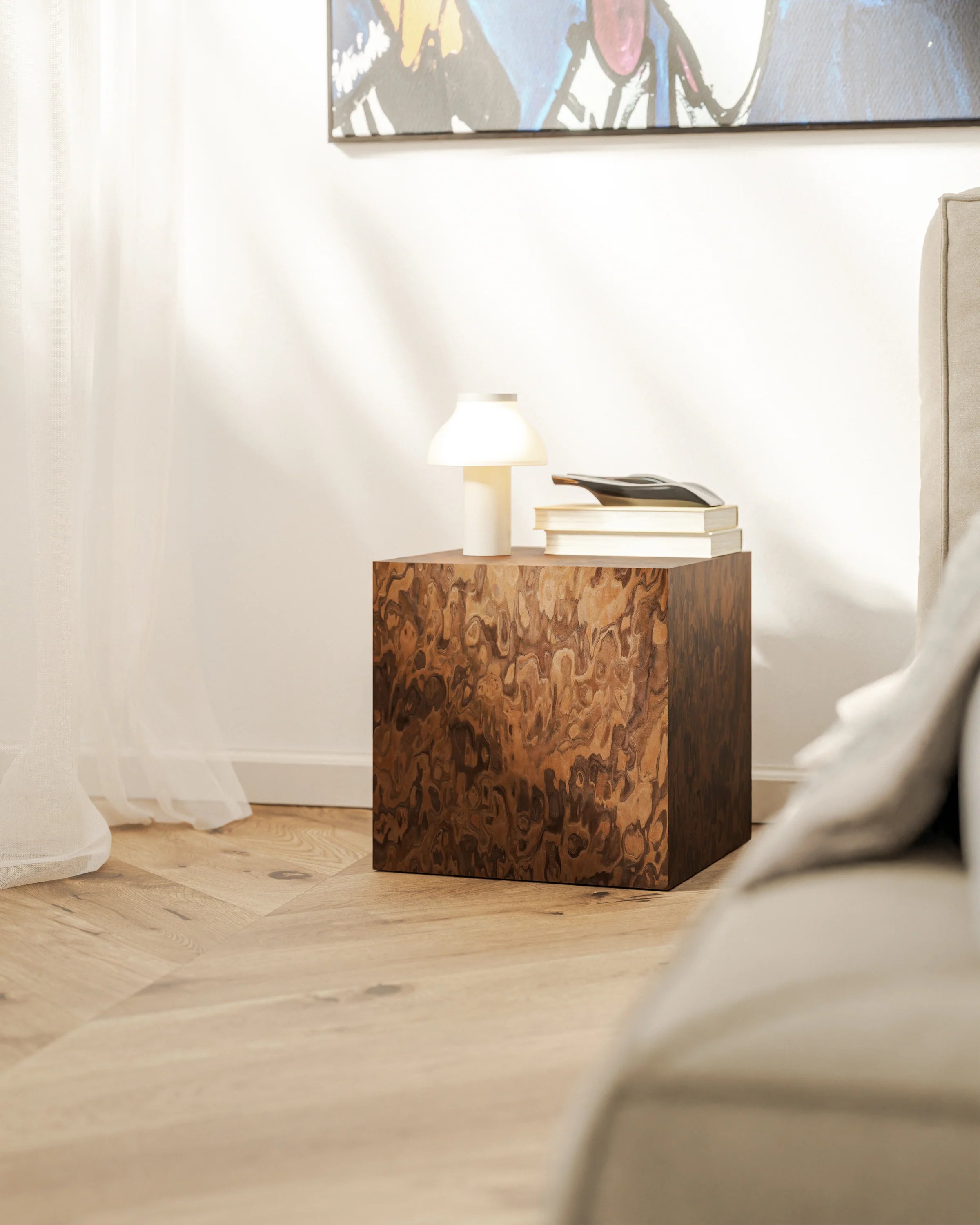 Beistelltisch CUBE California Burl
