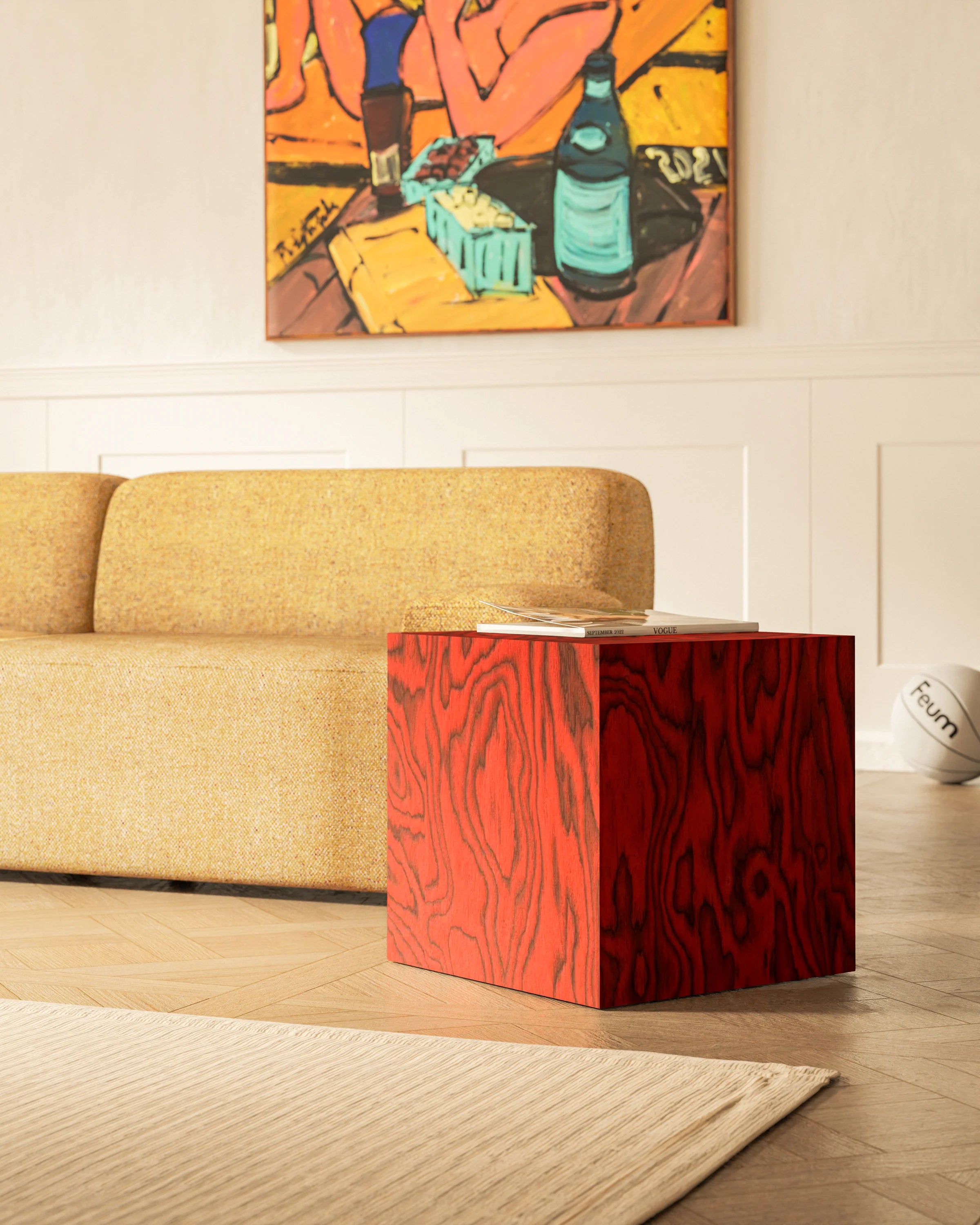 CUBE Side Table Sottsass Red