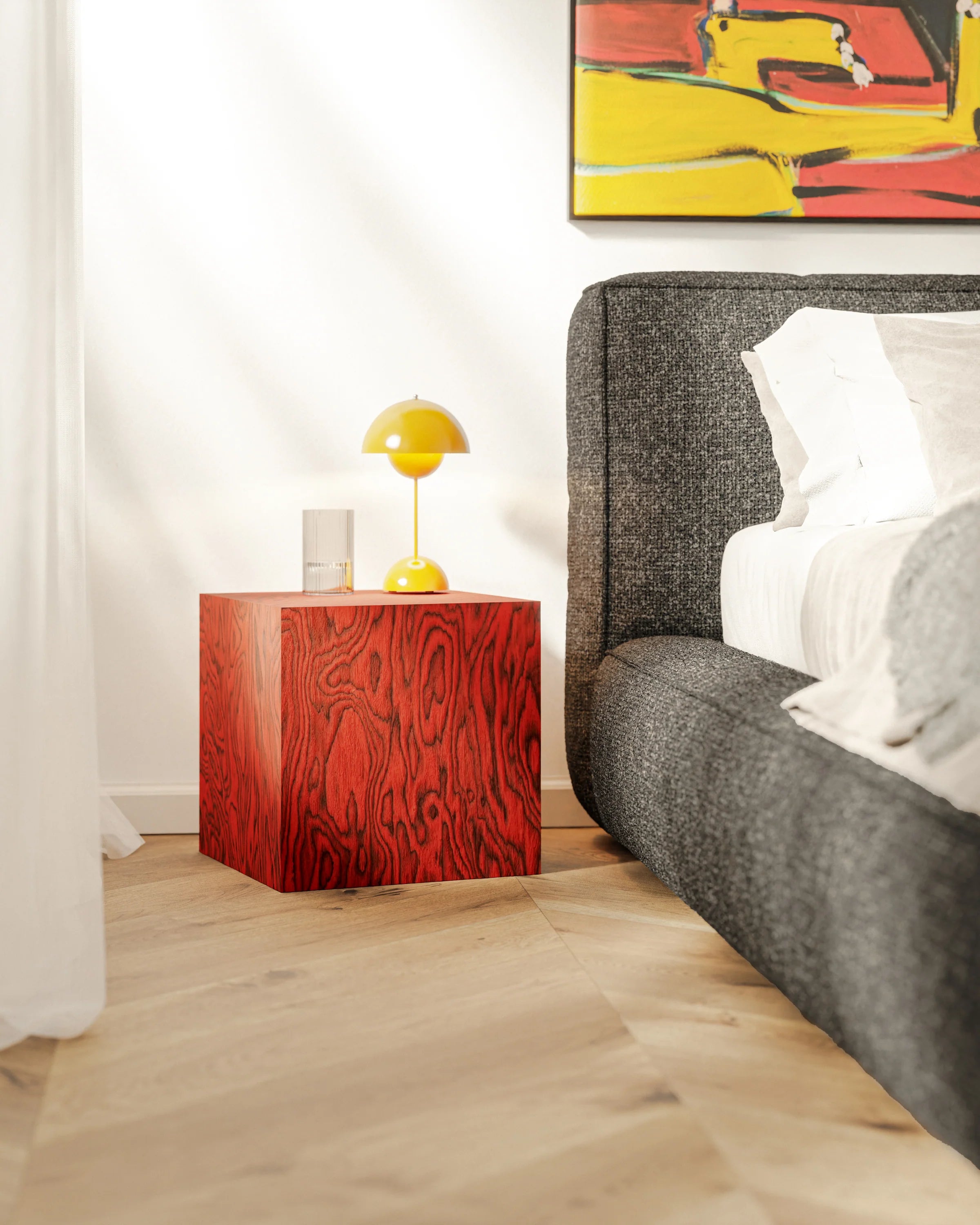 CUBE Side Table Sottsass Red