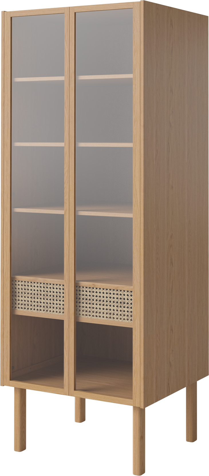 Kleiderschrank mit Glastüren Kana -Eichenholz