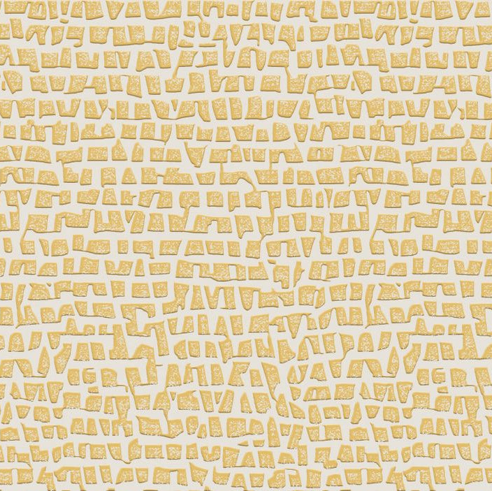 Structuurtapijt met abstract patroon SERTI - CRAIE OR zandkleurig met goud