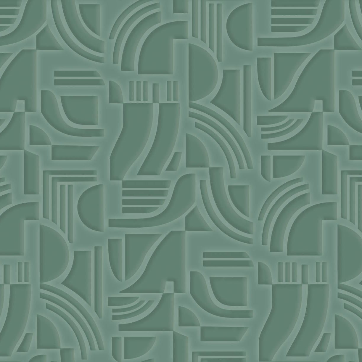 Textilstruktur-Tapete mit geometrischem Muster ARCANE - CÉLADON seledin