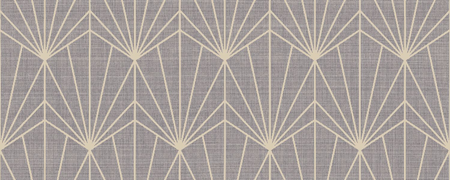 Natuurlijke metalen gestructureerde art deco behang MAJESTÉ - NOIR DE LUNE PLATINE donkerplatinagrijs