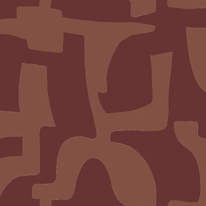 Gewebte Tapete mit geometrischem Muster SONATE - ROUGE SIENNE BRULÉE rotbraun