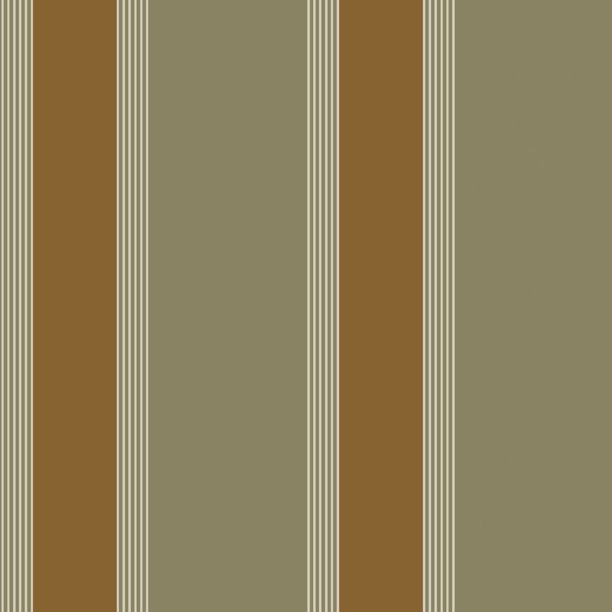 Wallpaper with geometric striped pattern AUTEUIL - DARK GREEN with YELLOW